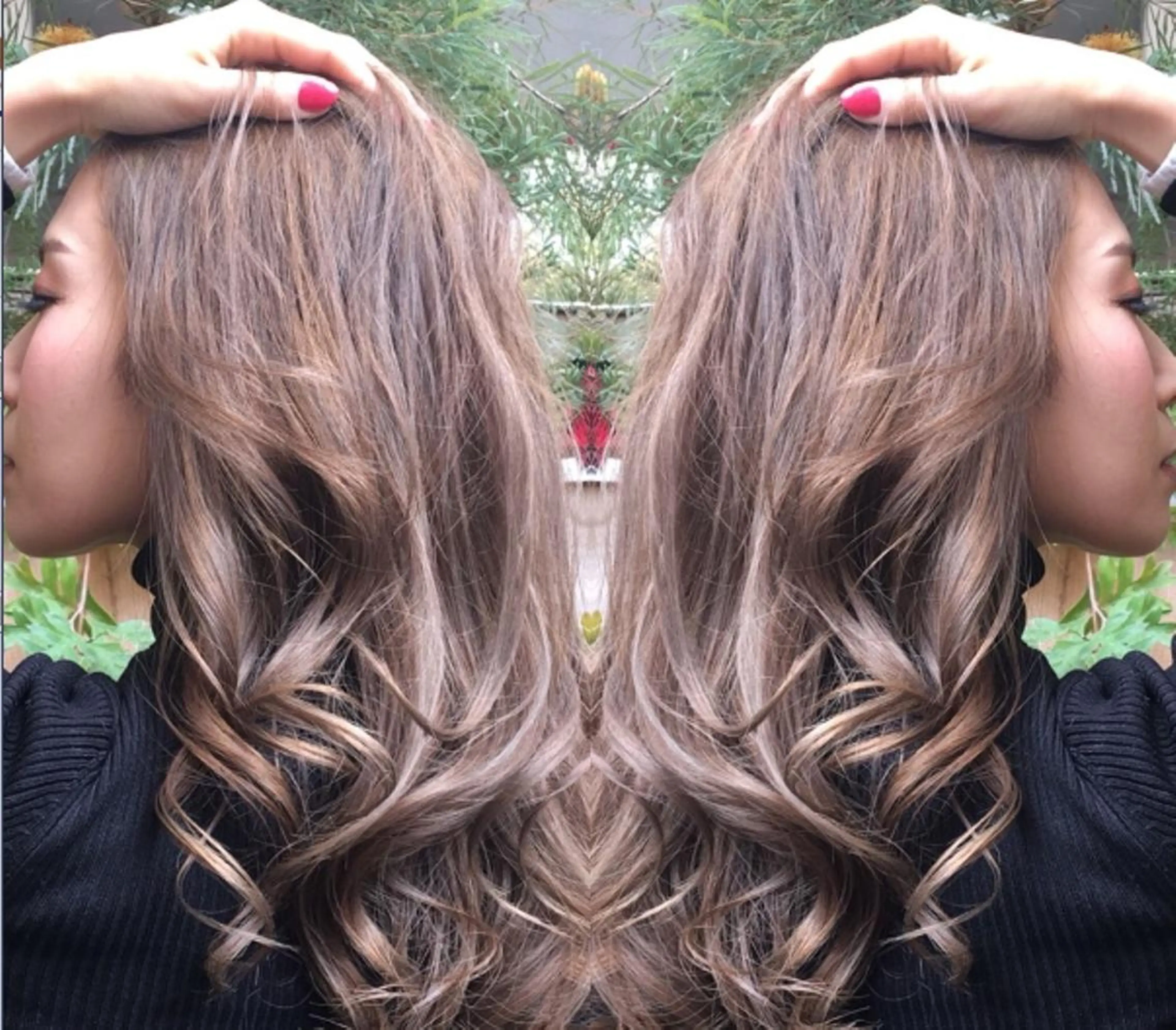 ロング カラー パーマ ヘアアレンジ Device ディバイスのヘアスタイル