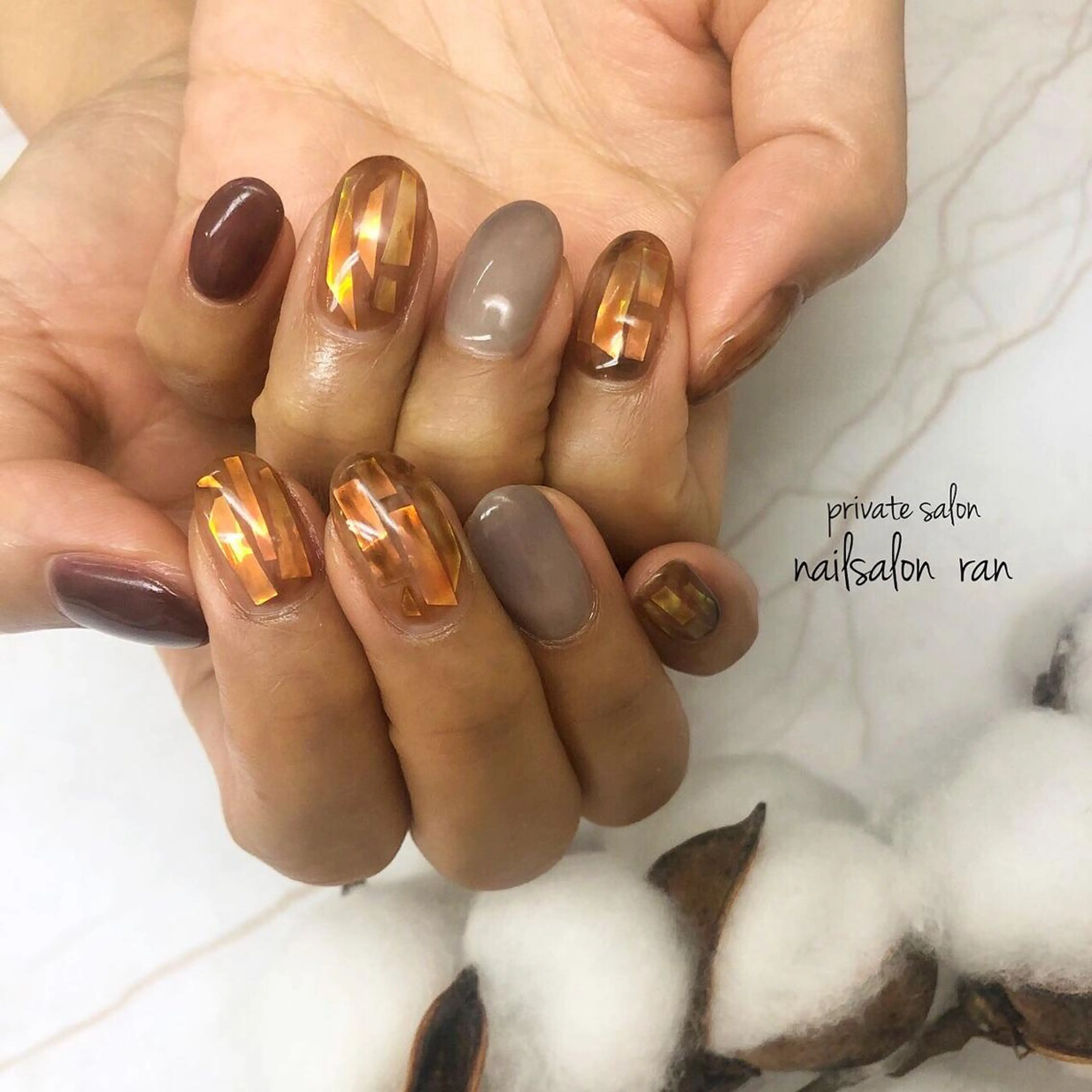 ネイル 持ち込み ニュアンスネイル nailsalon ranのネイルデザイン