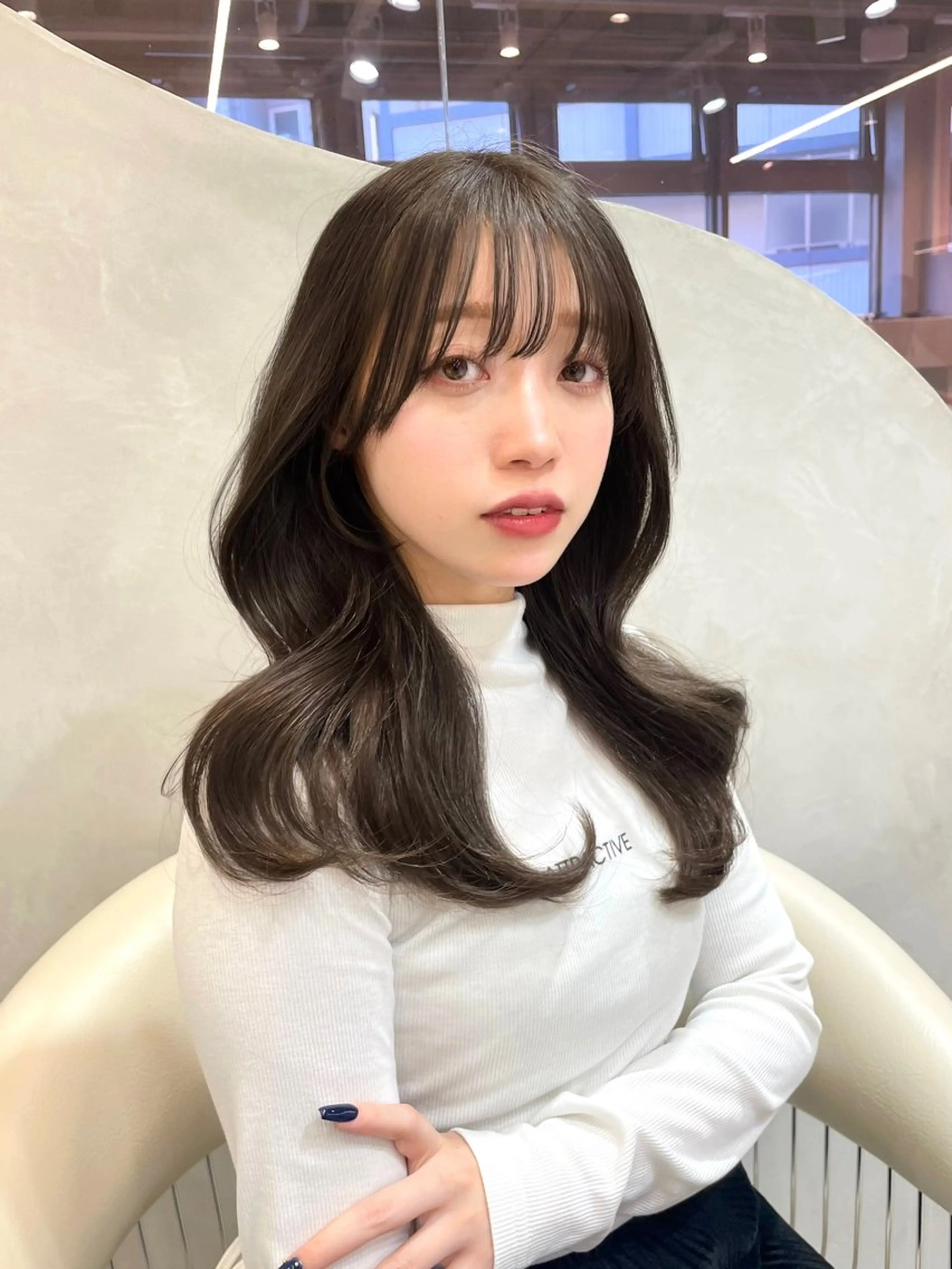 セミロング カラー 美髪矯正 ブリーチな しダブル🍒❤ゆうきのヘアスタイル