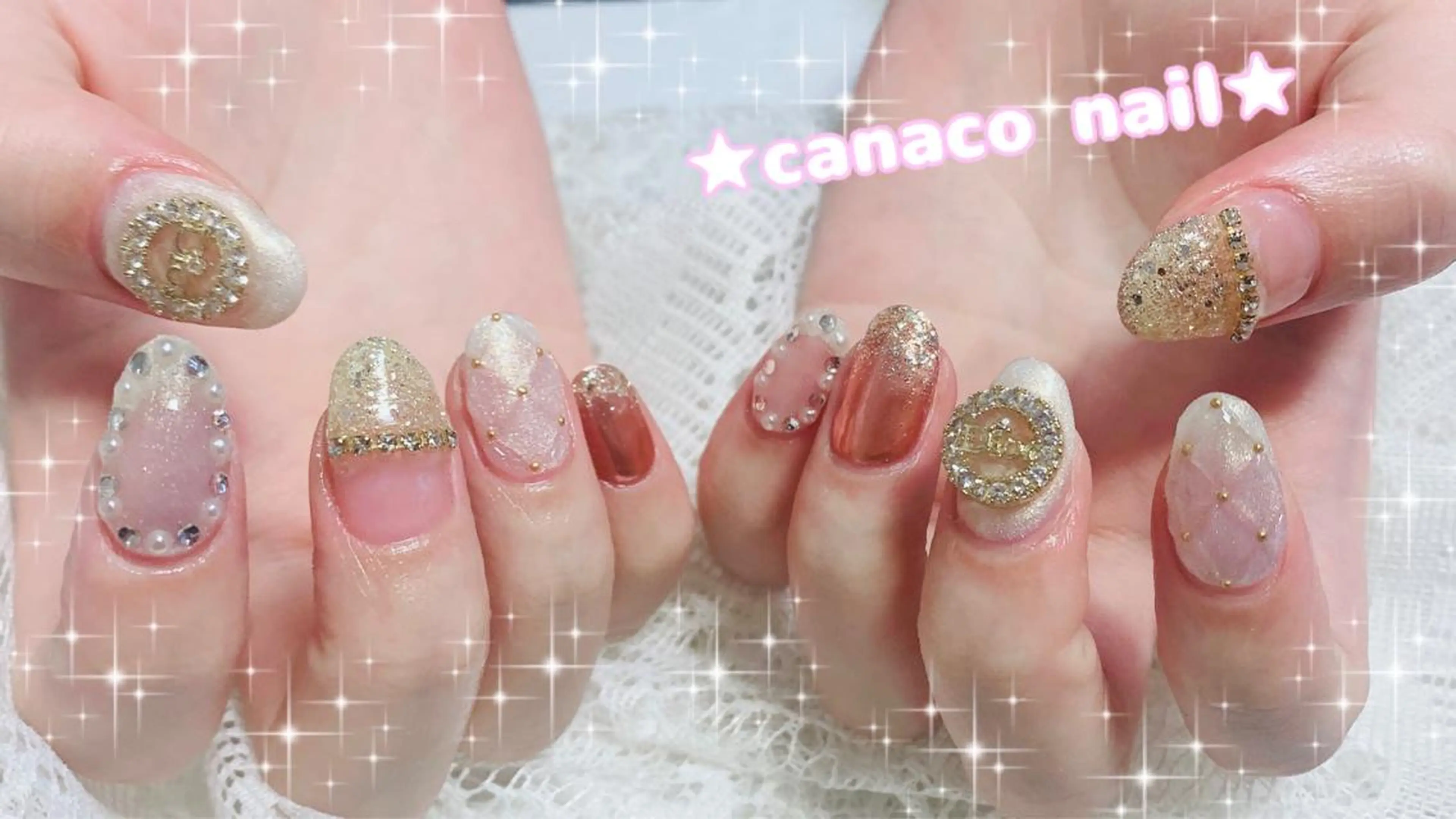 ネイル アートネイル ジェルネイル 卒業式 キラキラネイル パラジェル ハンドネイル ハンドケア Felice所属・ベテランネイル cnc  nailのネイルデザイン