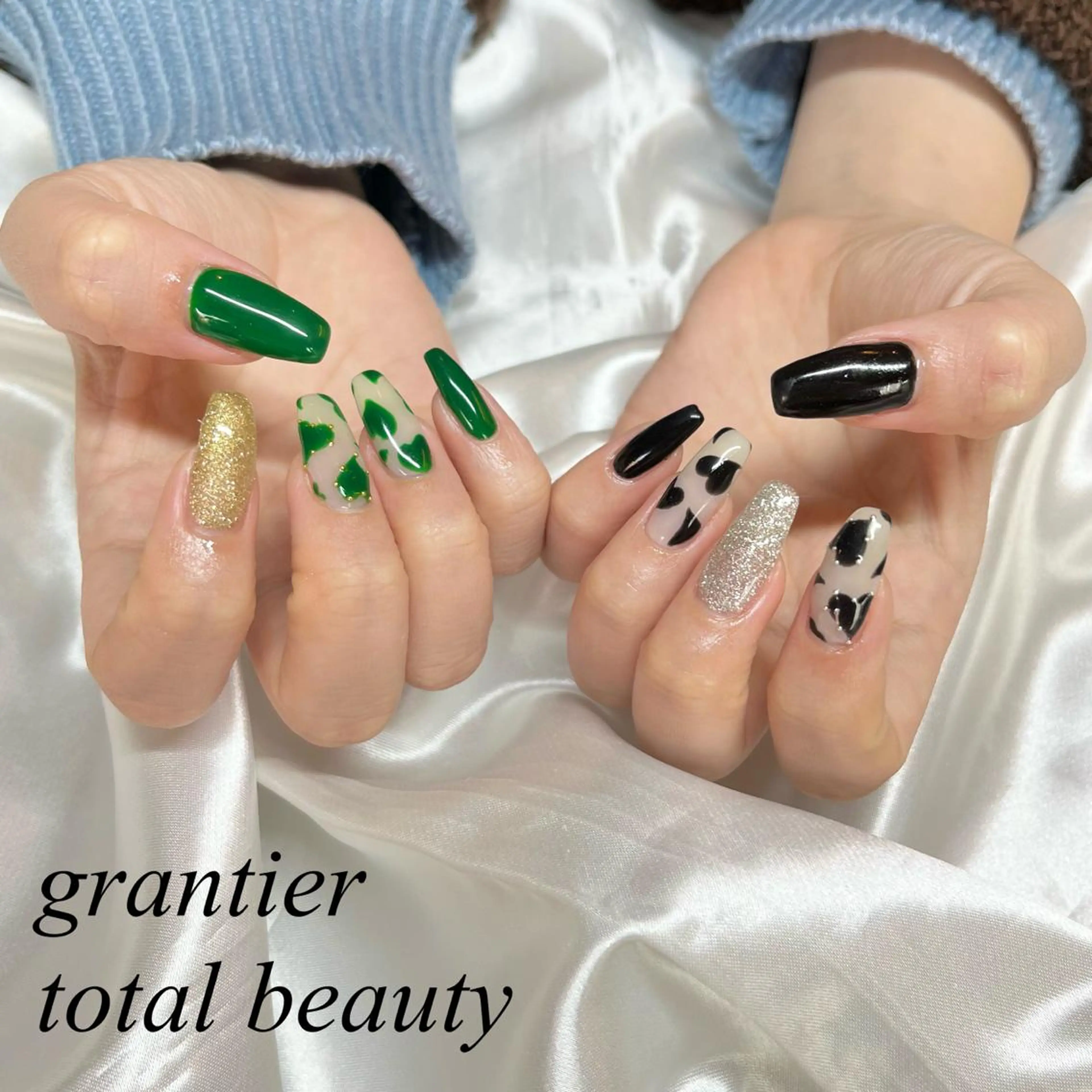 ネイル ハート ハンドネイル grantier beautyのネイルデザイン