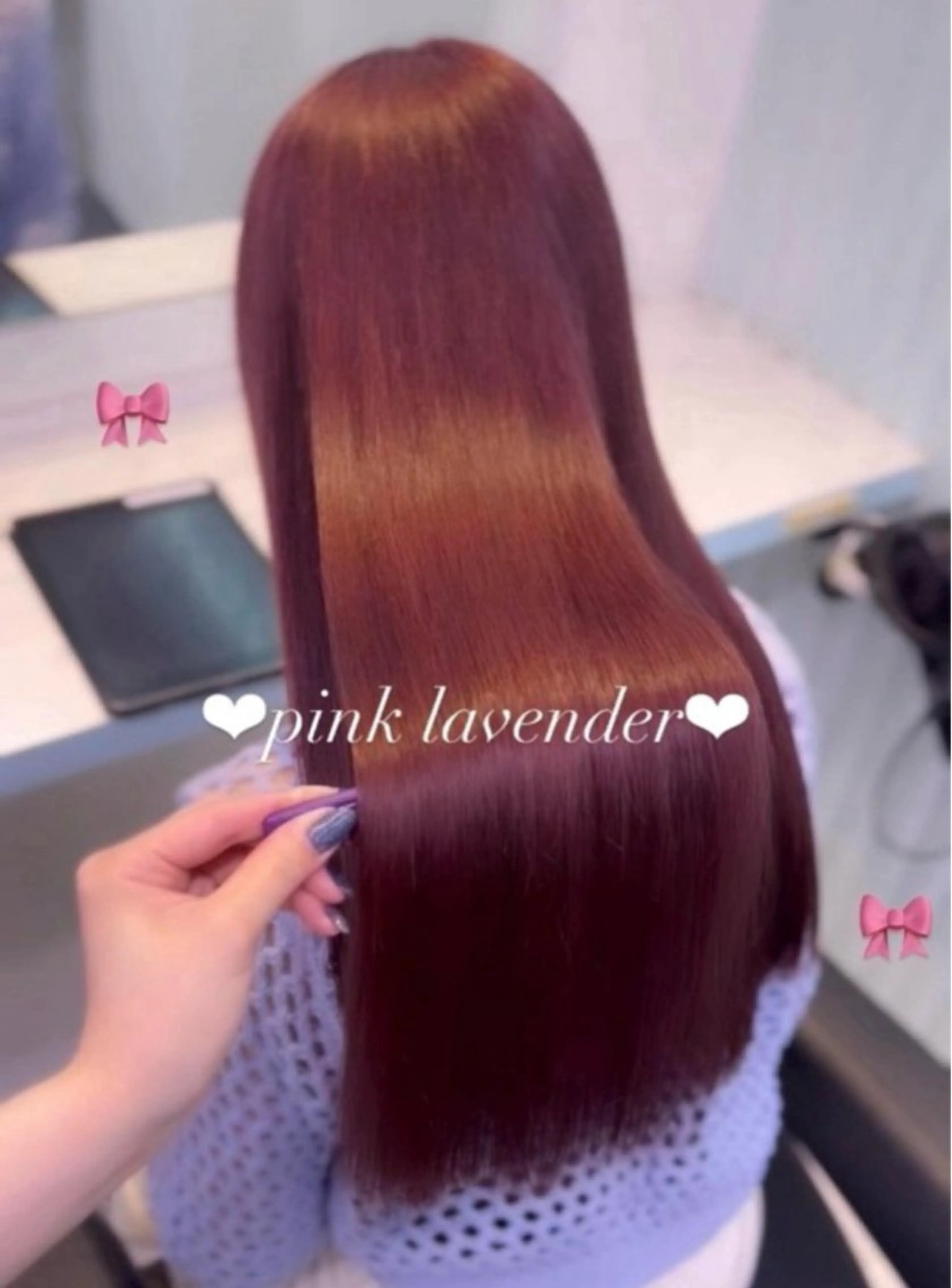 ロング カラー ヘアカラー トリートメント 🎀愛されピンク ラベンダー💜ゆいのヘアスタイル
