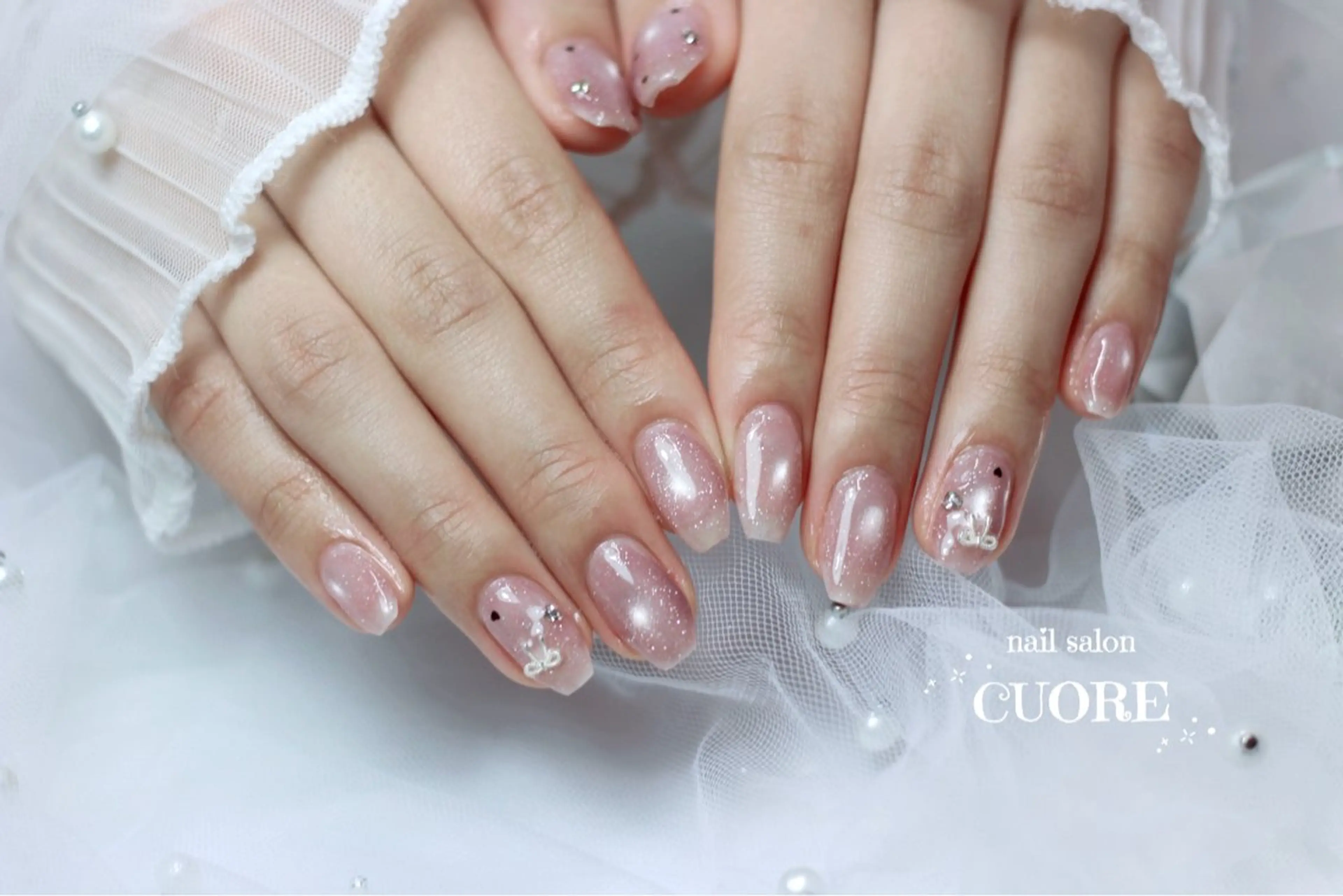 ネイル フラッシュネイル フラッシュマグ マグネットネイル オフィスネイル ピンク ハンドネイル CUORE____nail所属・nail salon CUOREのネイルデザイン