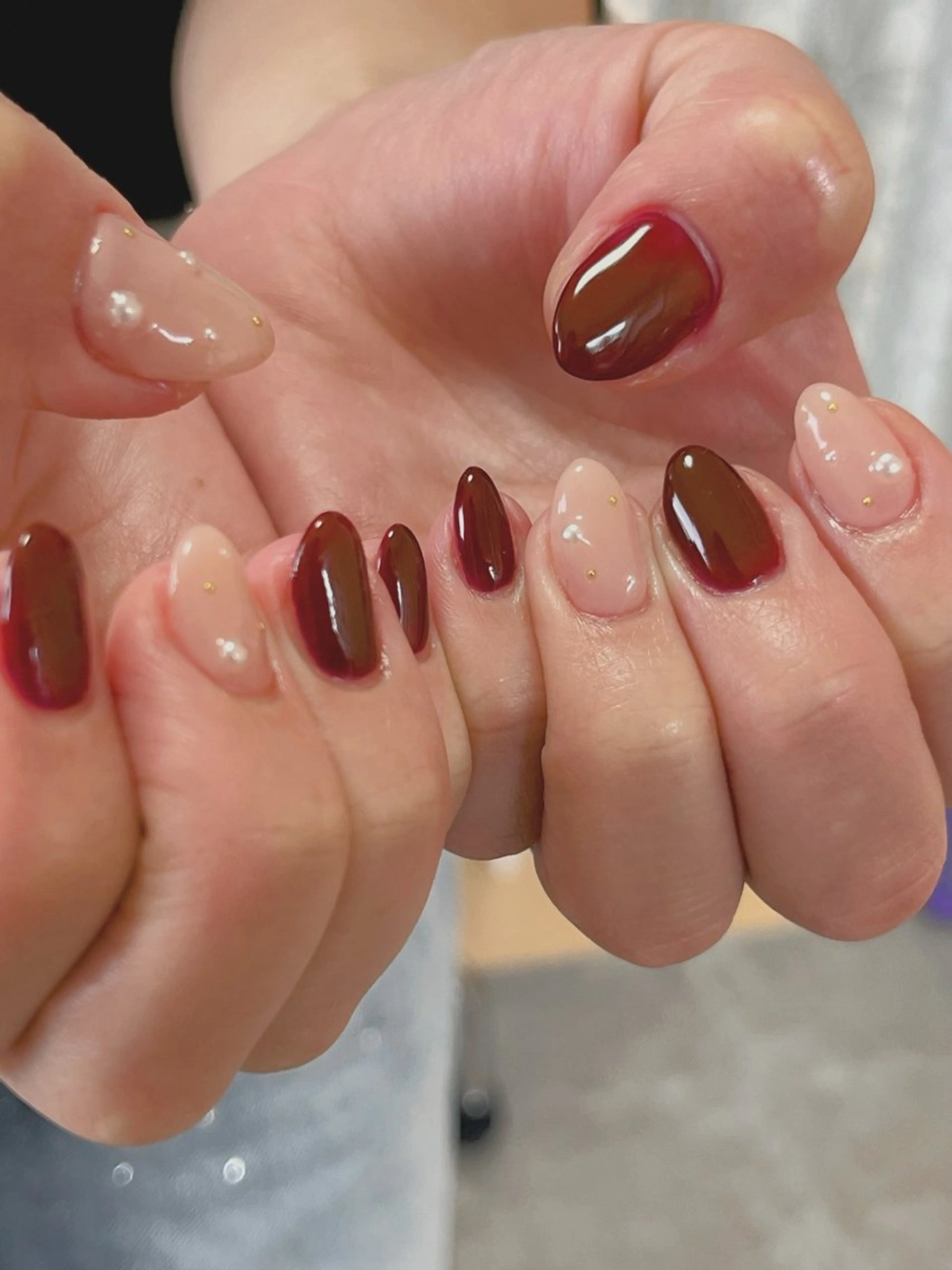 ネイル ジェルネイル キラキラネイル オフィスネイル ワンカラーネイル ショートネイル ハンドネイル tamu nail 　金町のネイルデザイン