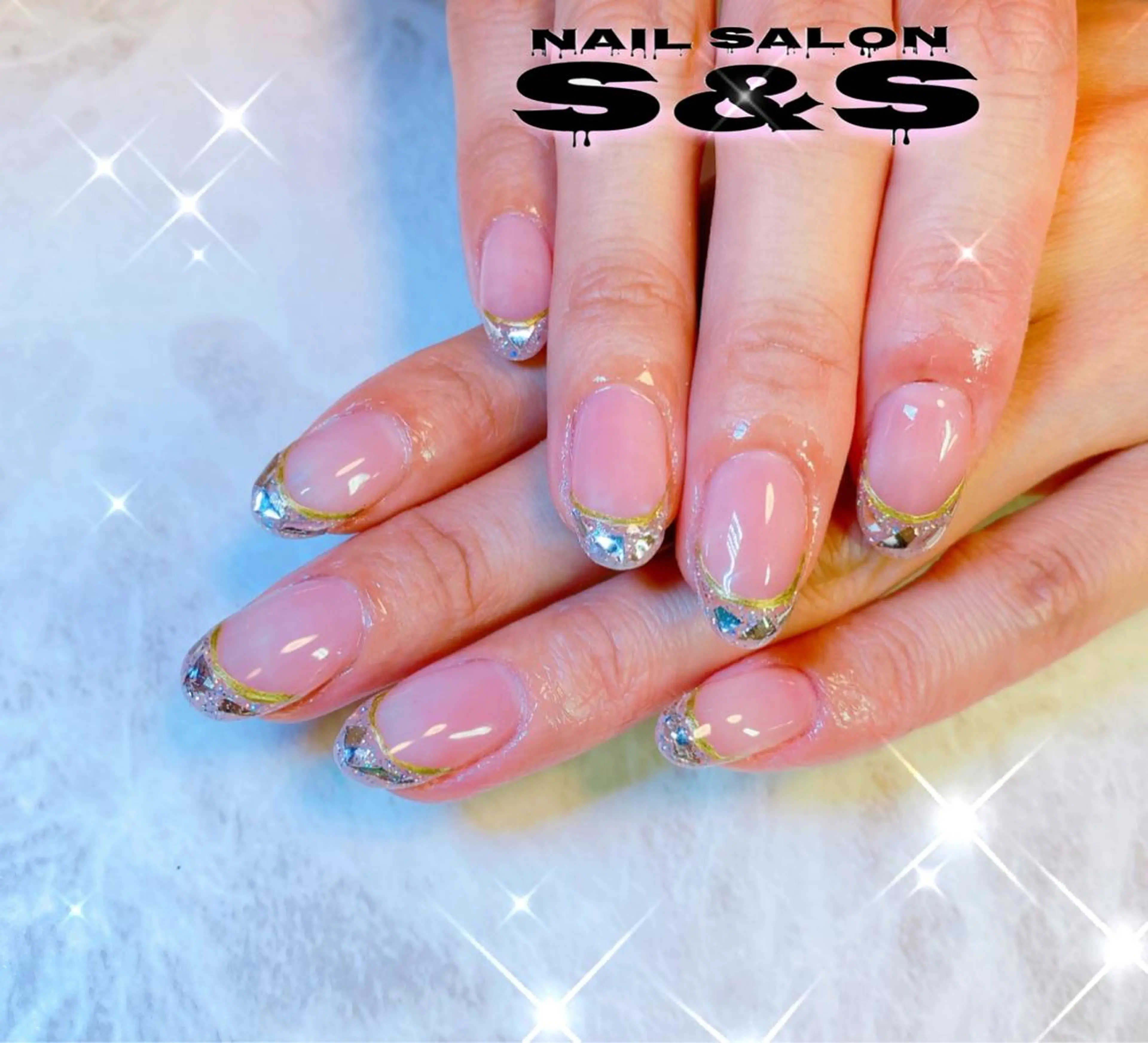 ネイル 長さ出し フレンチネイル ガラスフレンチ メンズネイル 持ち込み S&S 村田小百合のネイルデザイン