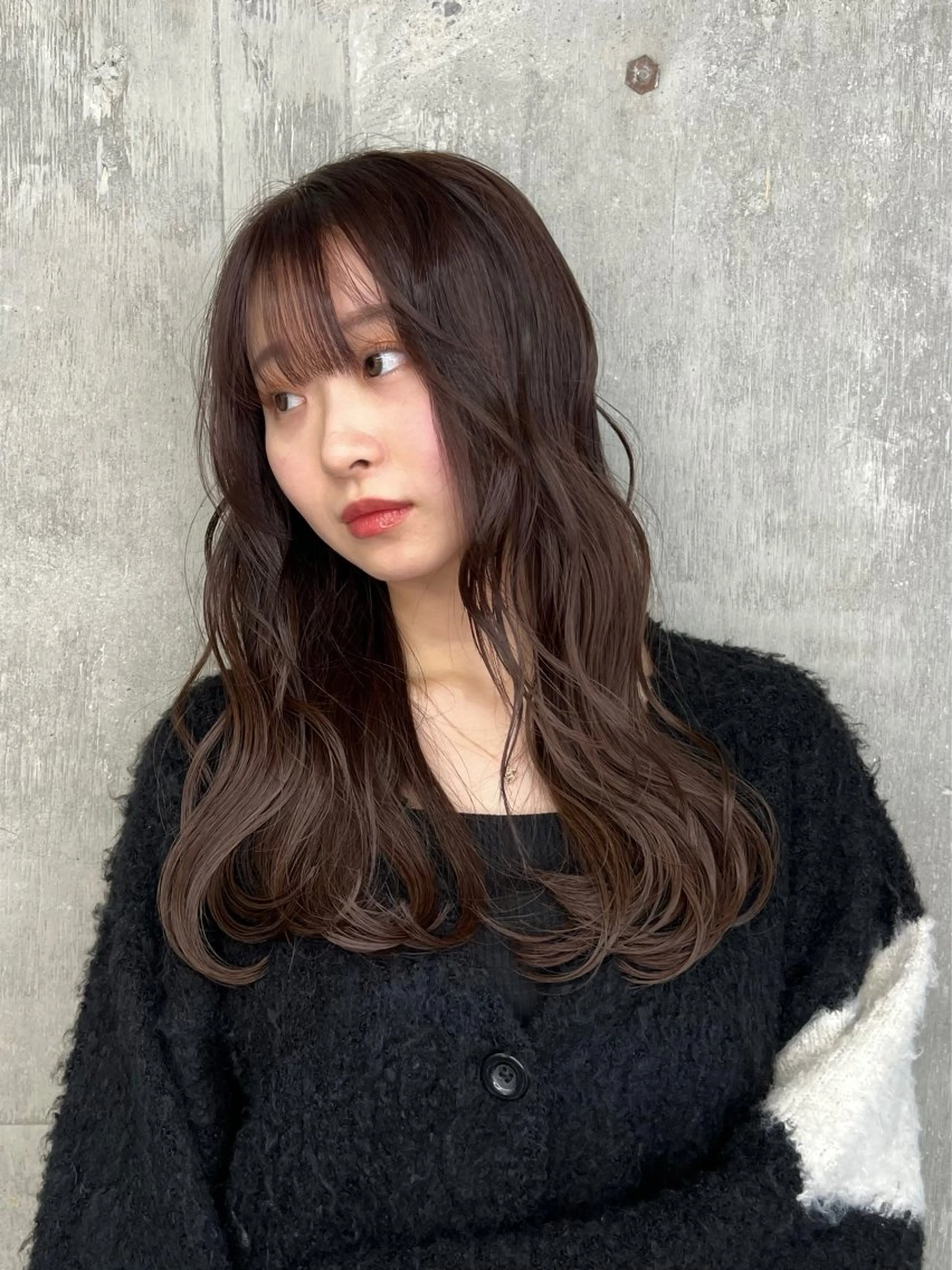 ロング カラー ブラウンカラー オリーブブラウン era所属・azumi/ボブ/暖 色/オリーブ/縮毛のヘアスタイル