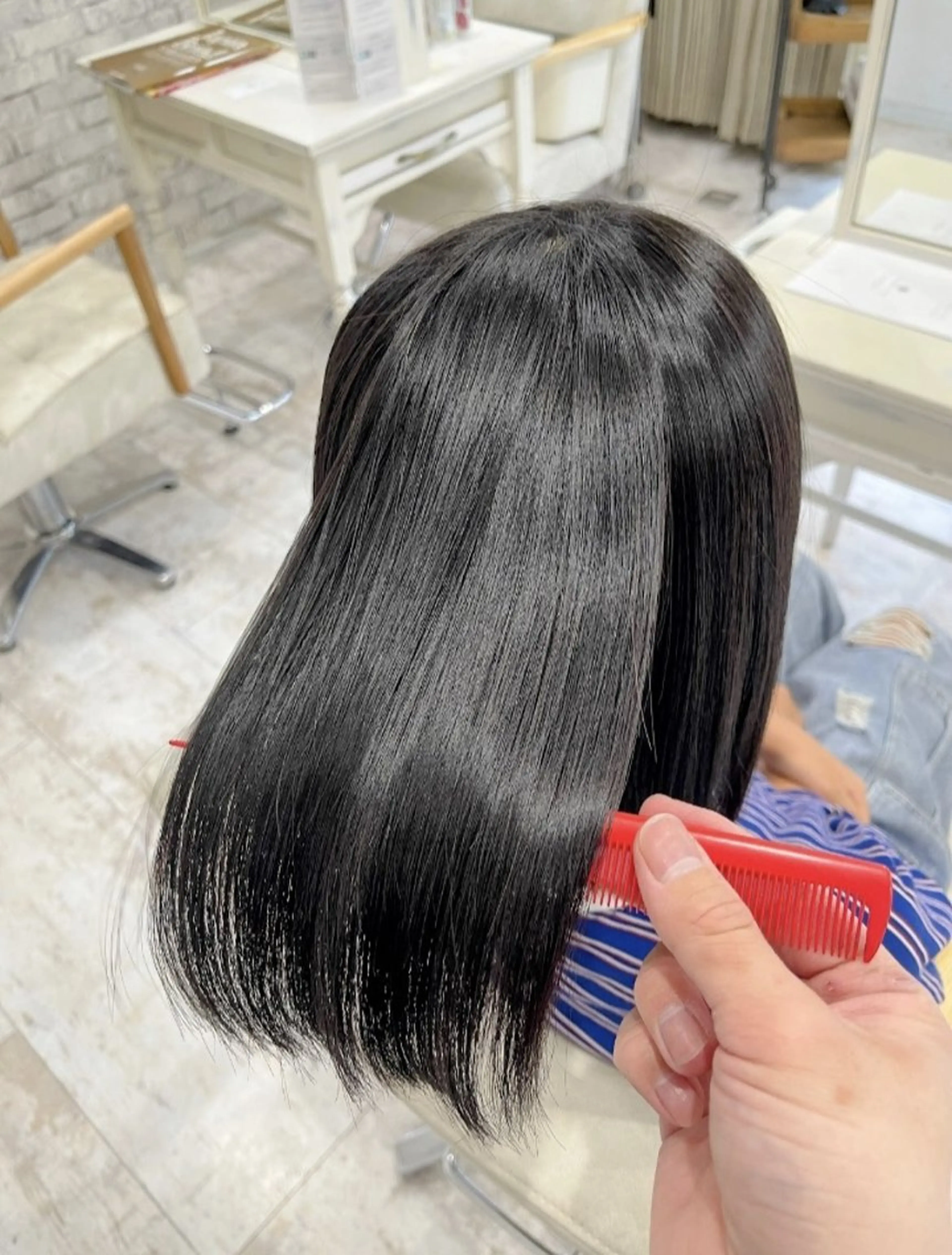 ミディアム 縮毛矯正 Esprit de Solidarite所属・川瀬 夢来のヘアスタイル