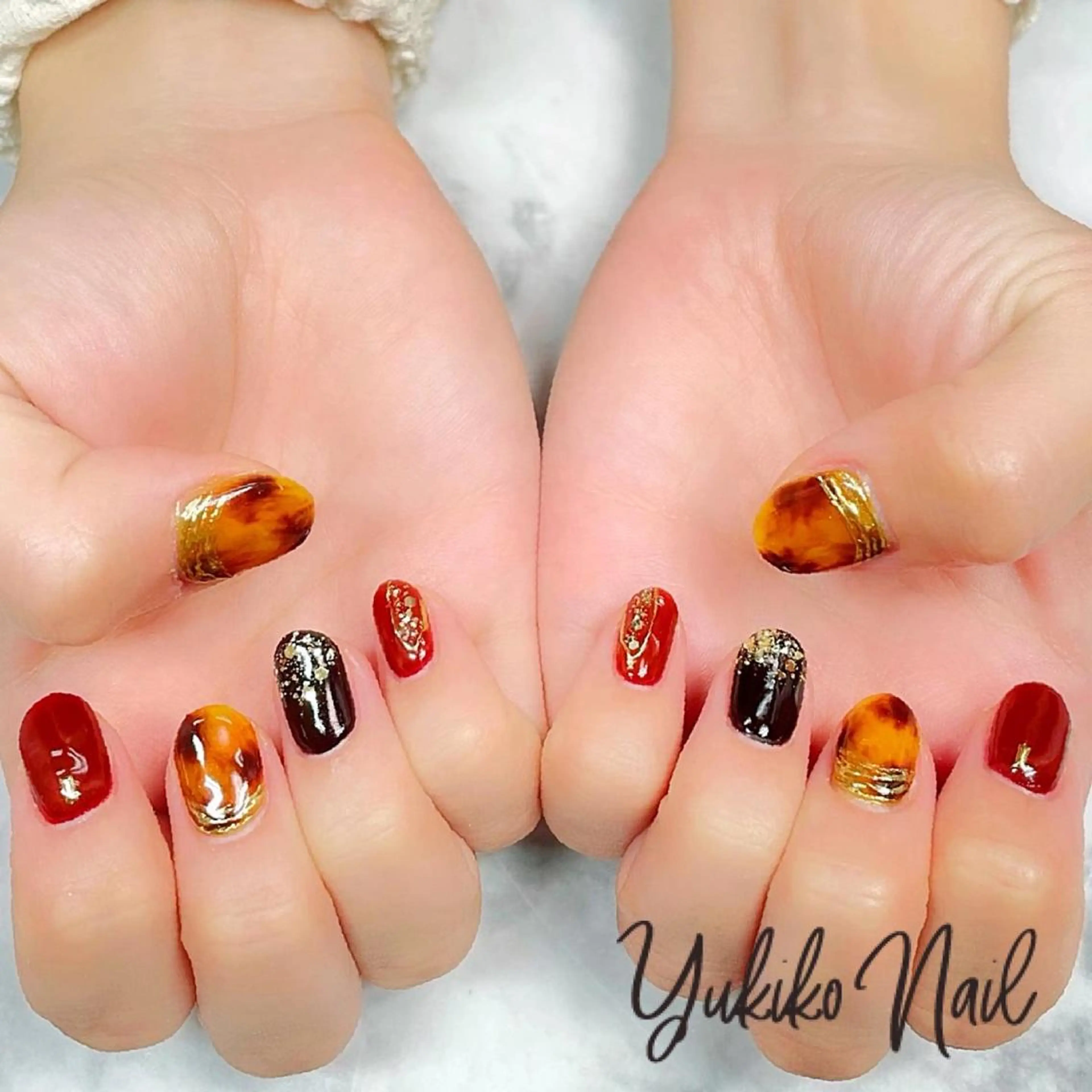 ネイル ボルドー ハンドネイル ユキコ ネイルのネイルデザイン
