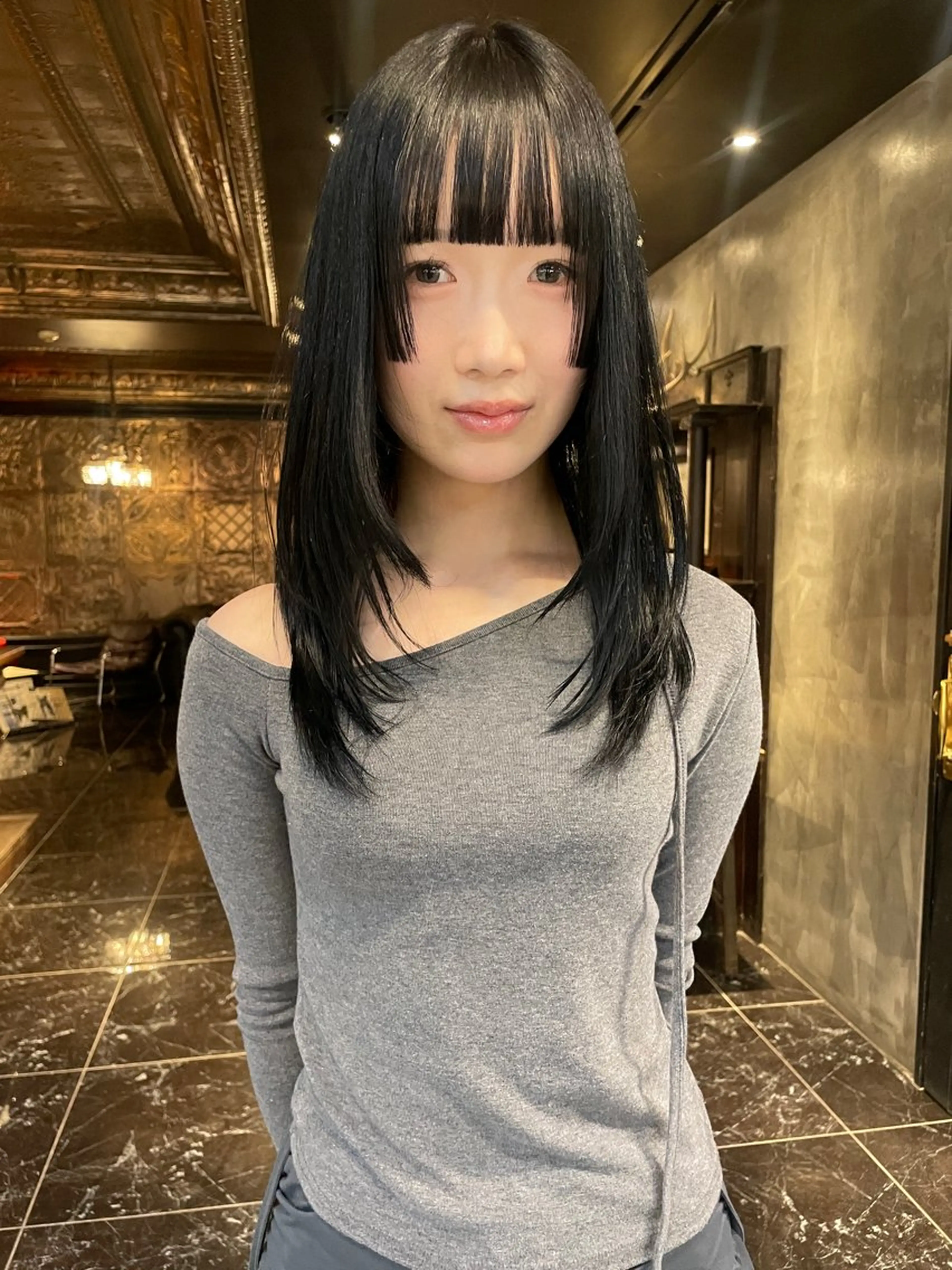 セミロング カラー ヘアカラー 縮毛矯正 トリートメント 似合わせカラー / レイヤーMADOKAのヘアスタイル