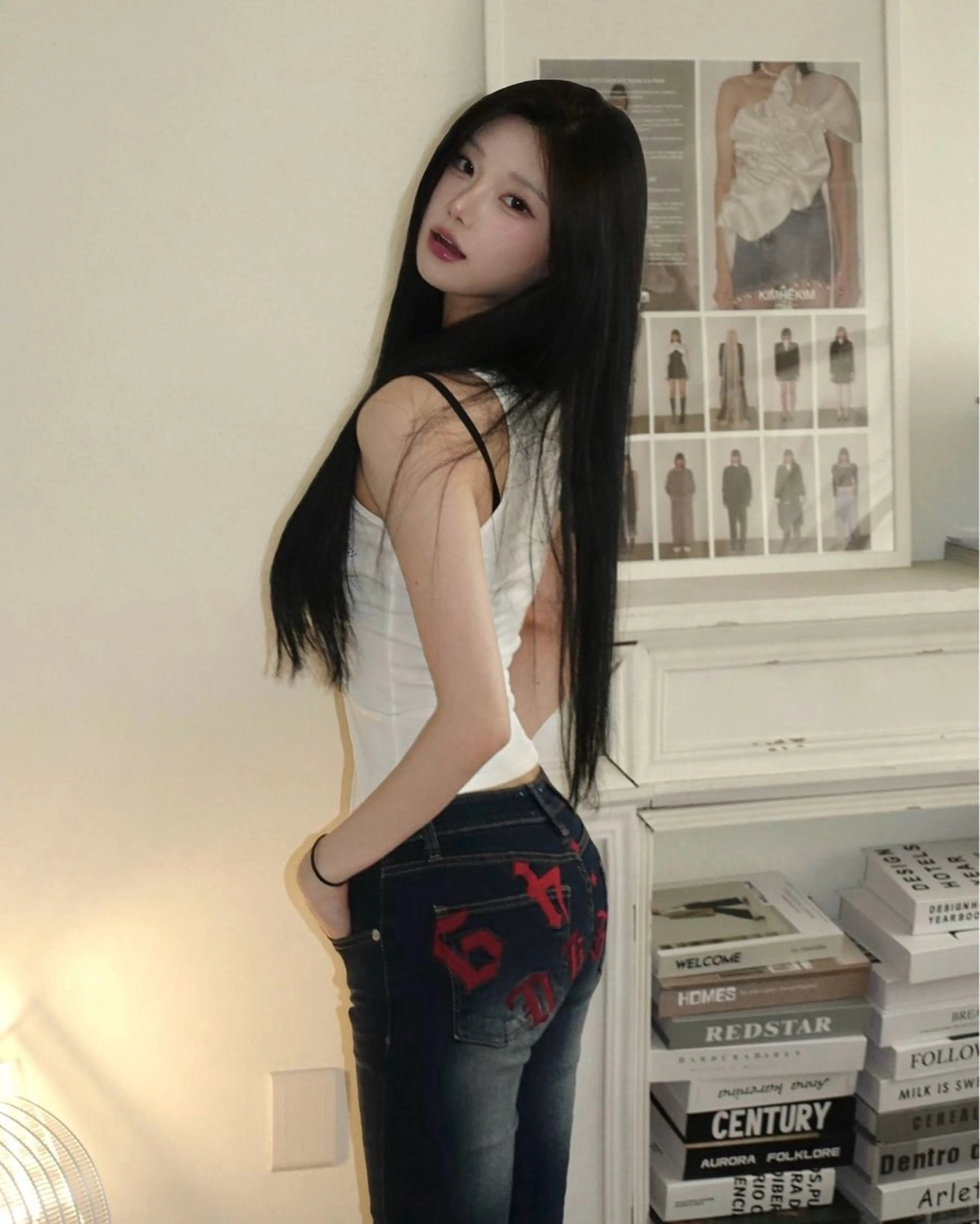 ロング カラー カット ヘアカラー 韓国風暗髪ヘア🤍 🫧MIREIのヘアスタイル