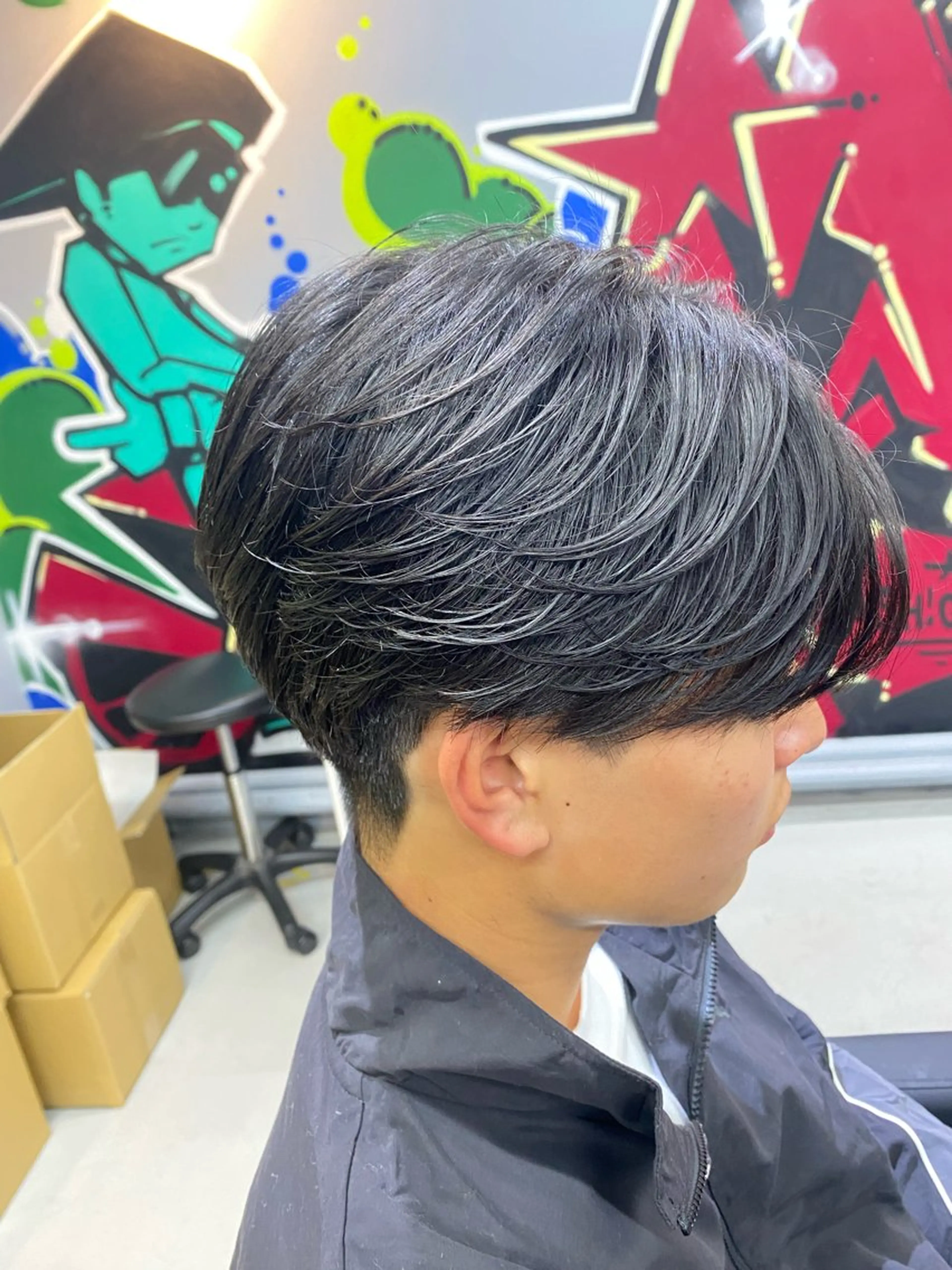 ショート カット パーマ メンズパーマ 毛流れ/シャドウのヘアスタイル