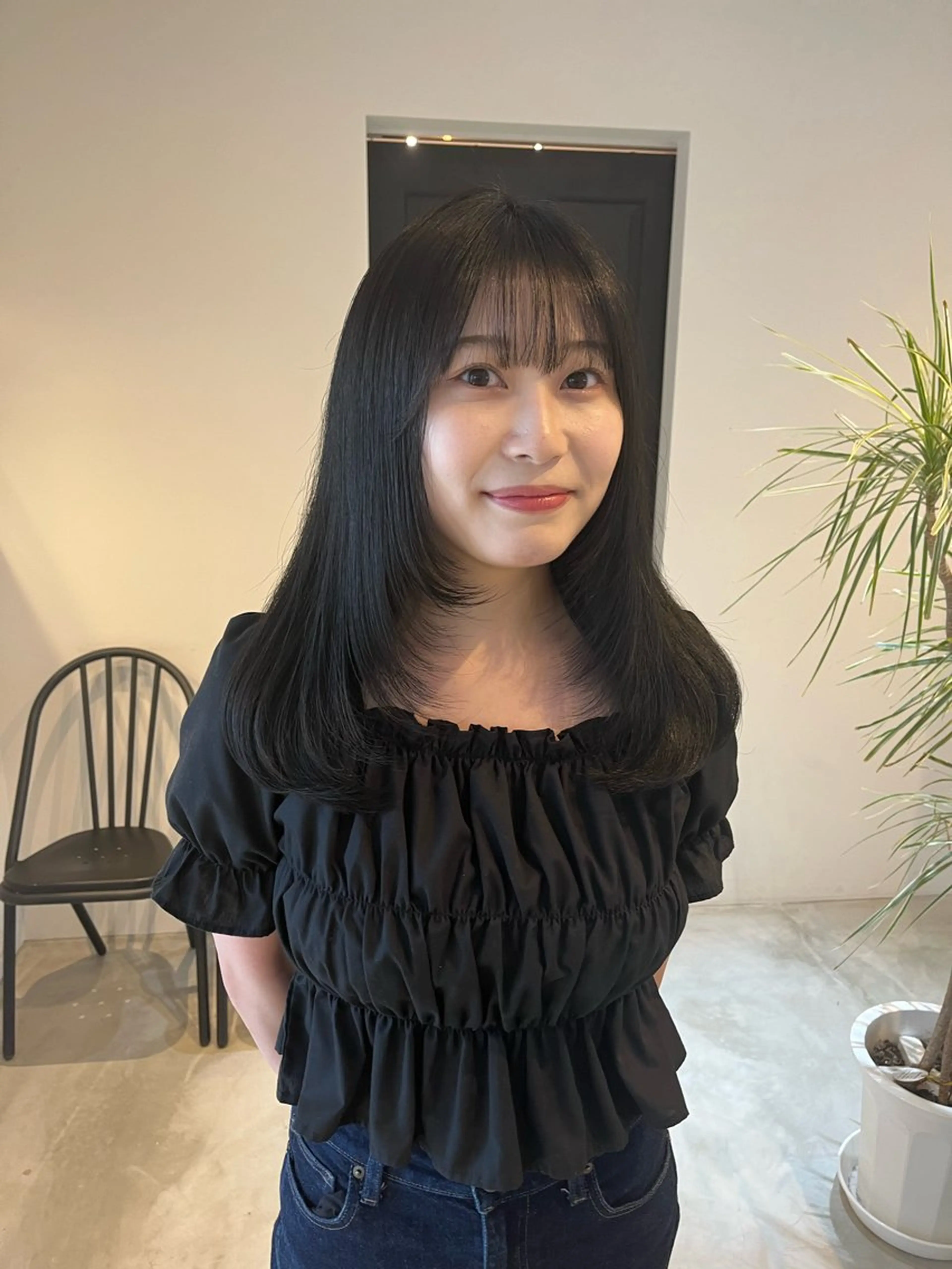 セミロング 顔まわりレイヤー レイヤーカット ALLYS 渋谷店所属・最高級の艶のある カラーmei🎨のヘアスタイル