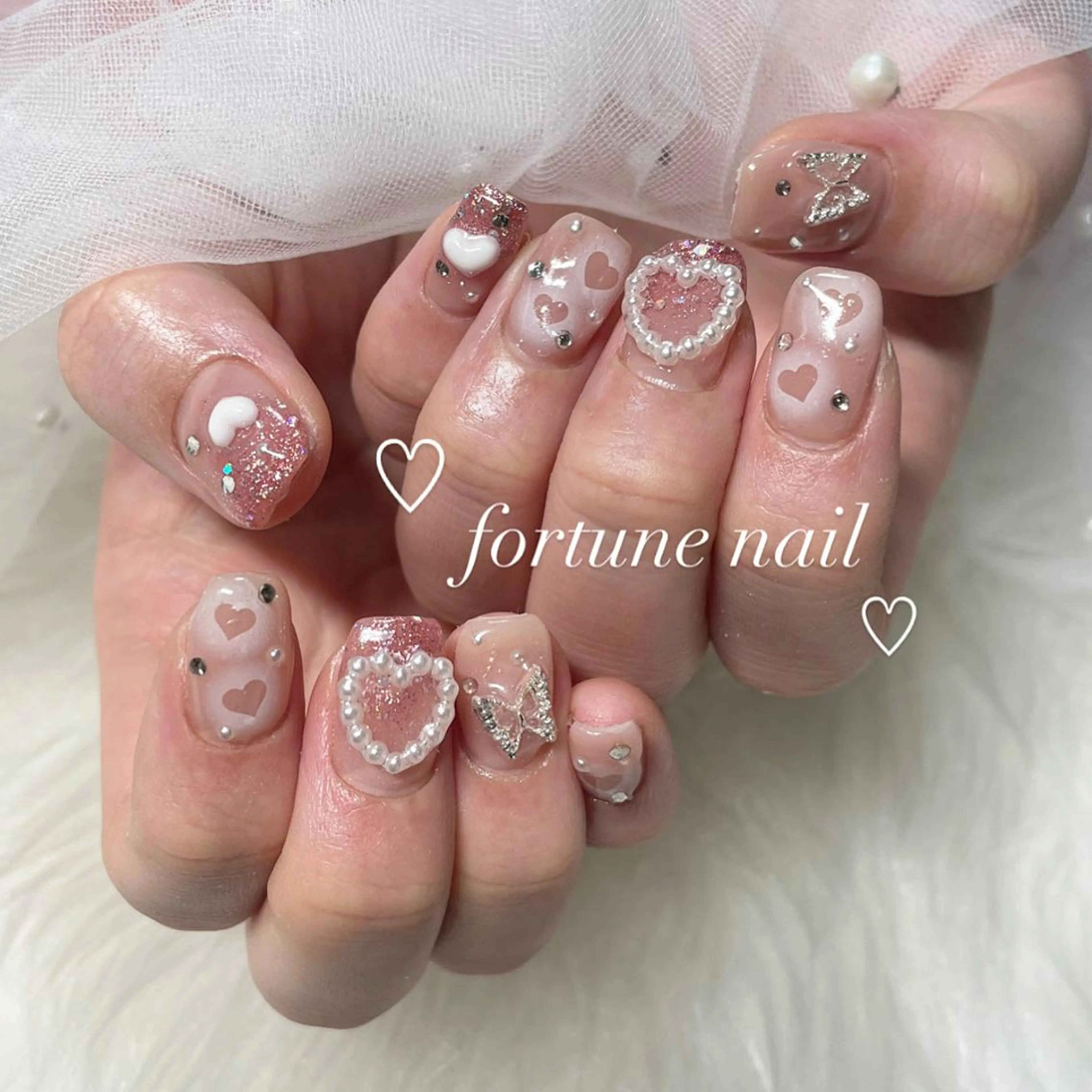 ネイル ハート ハンドネイル ☆saori ☆のネイルデザイン