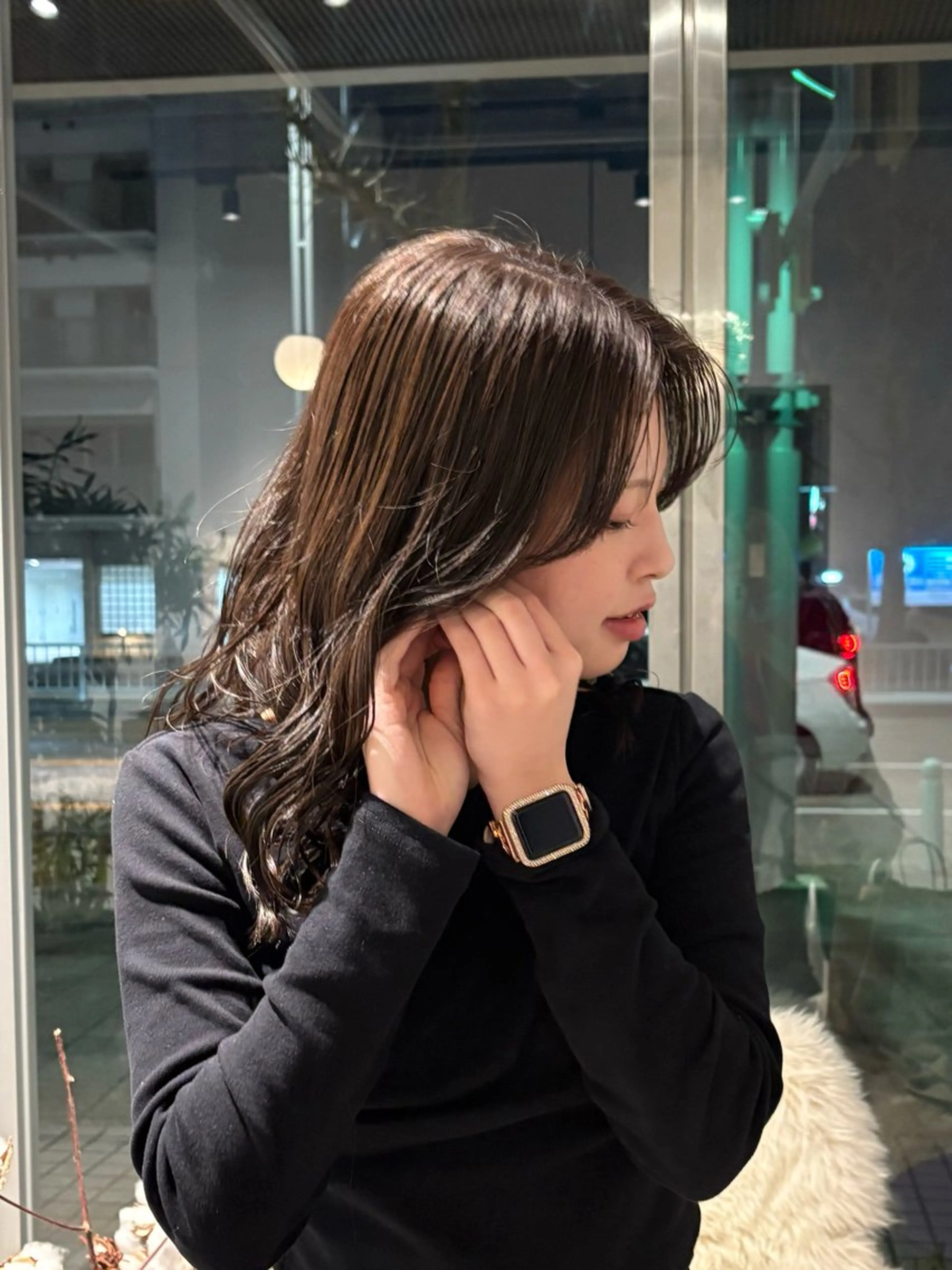 ロング アッシュ パープルカラー BUSH所属・BUSH なかじませりなのヘアスタイル