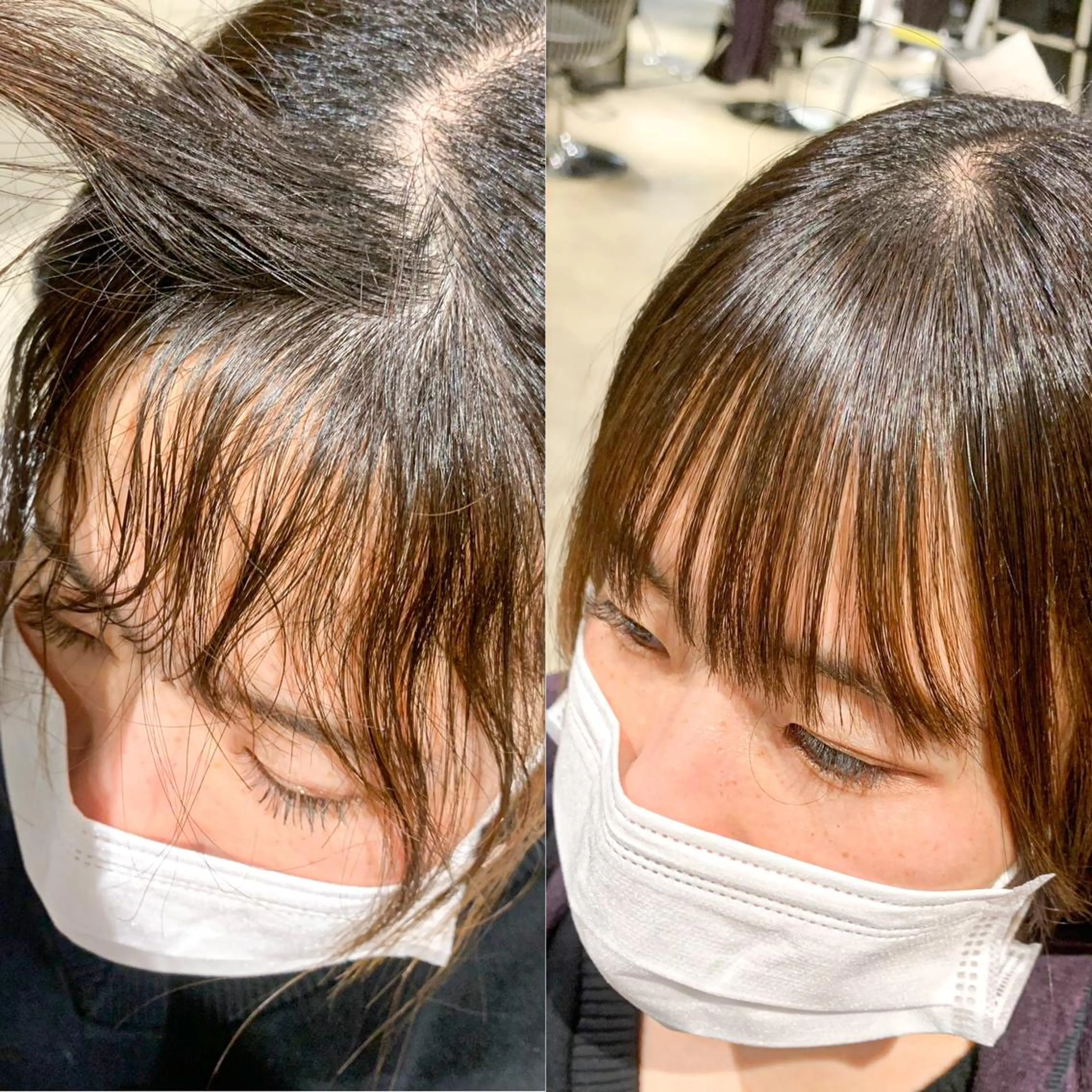 セミロング カラー パーマ 縮毛矯正 ストレートパーマ カット 縮毛矯正 ヘアセット 🤎ono/ 切りっぱなしボブ🤎のヘアスタイル