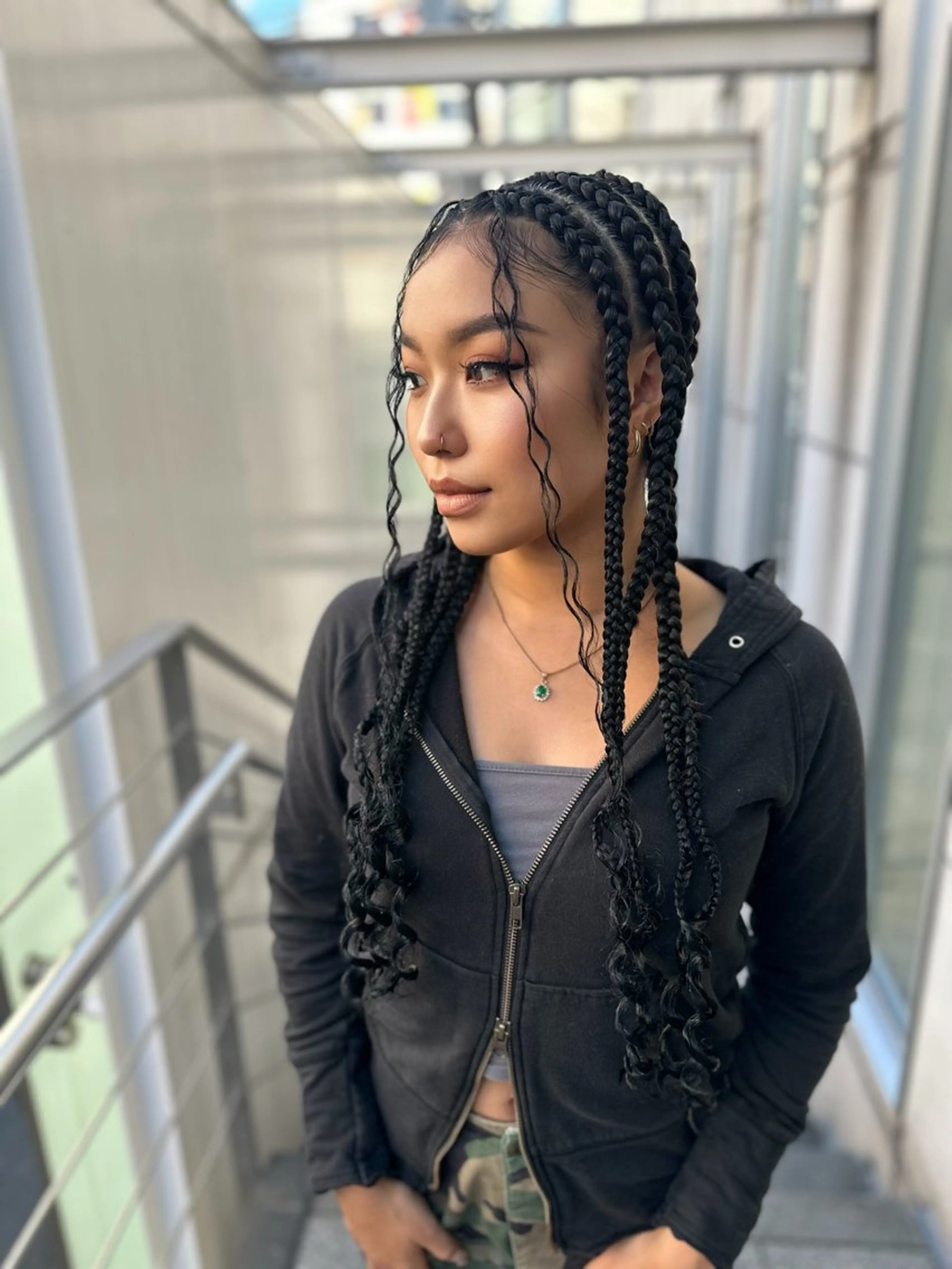 メンズ キッズ エクステ ヘアセット BRAIDS💎愛子 大人ハイライト💎のヘアスタイル