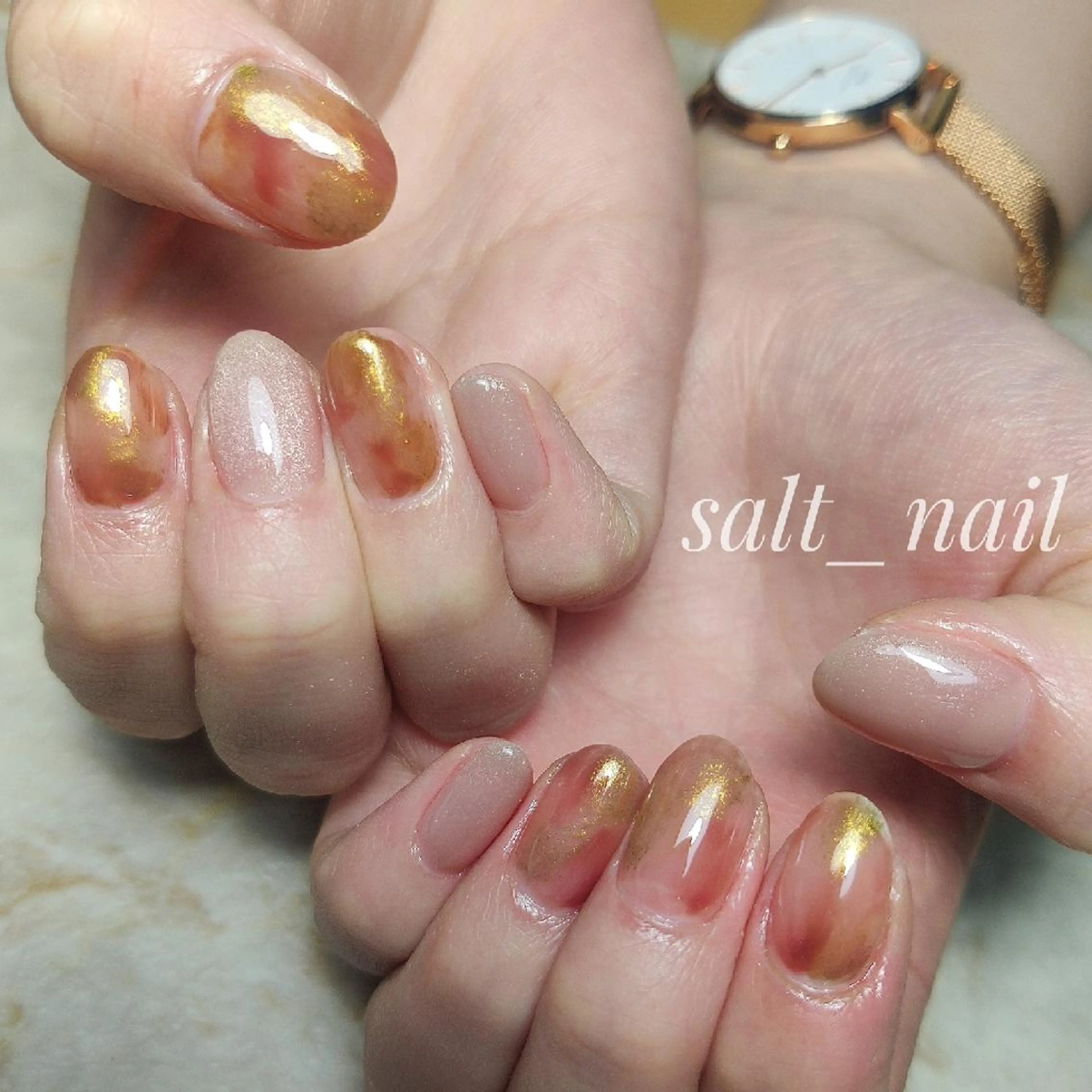 ネイル マグネットネイル ニュアンスネイル ハンドネイル 個人サロン saltnailのネイルデザイン