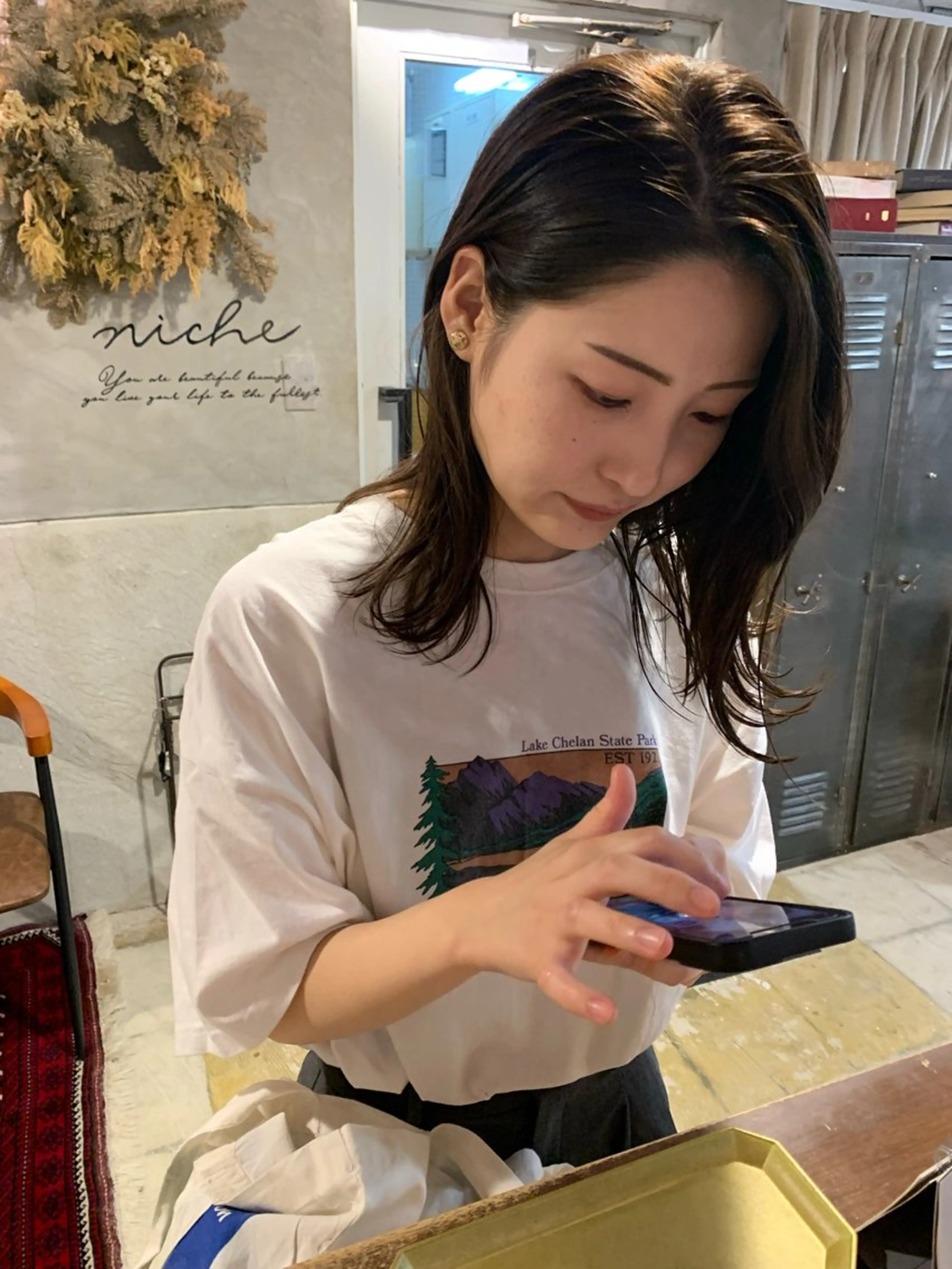 セミロング カラー 落合 妙佳のヘアスタイル