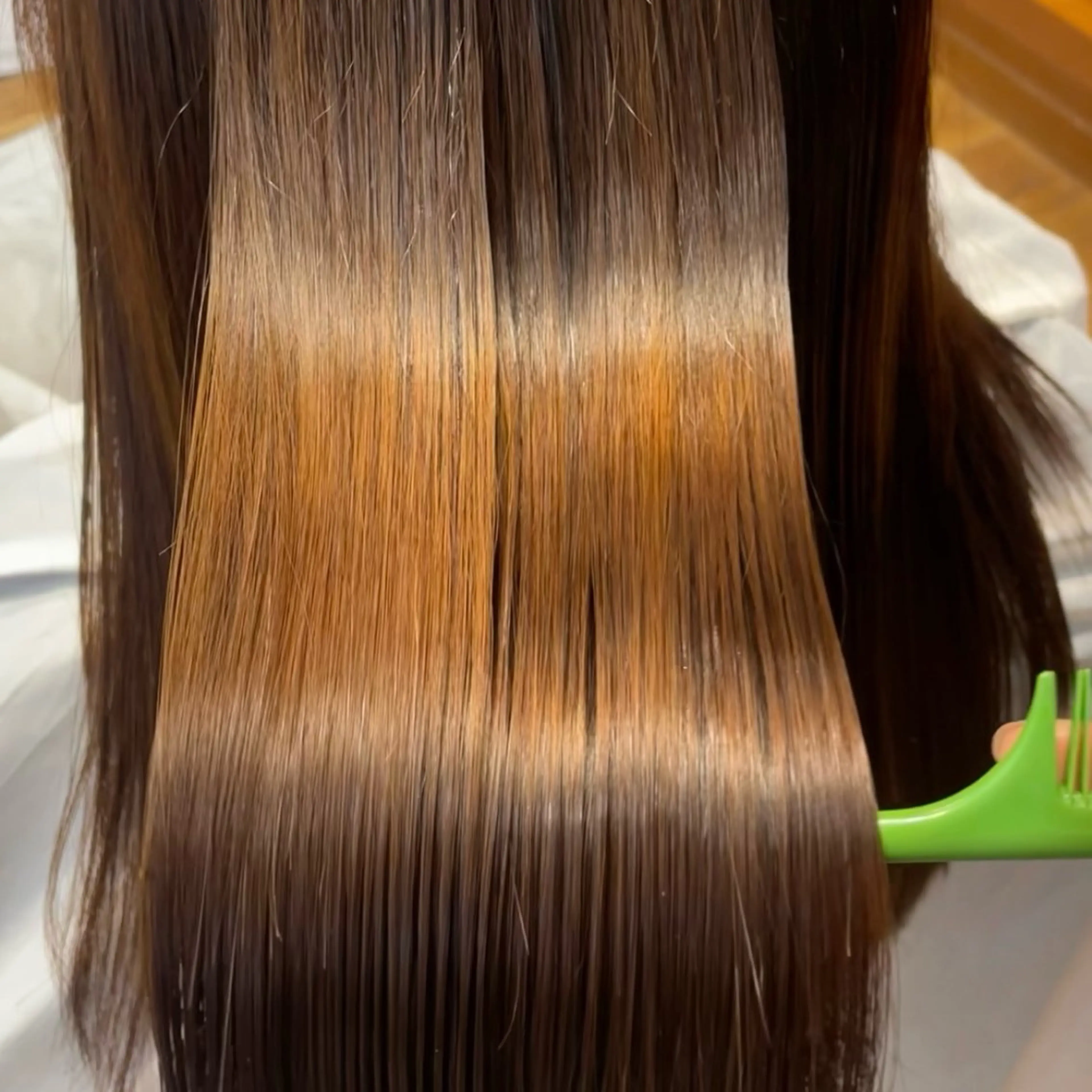 ロング カット 縮毛矯正 トリートメント TJ天気予報 佐藤優月のヘアスタイル