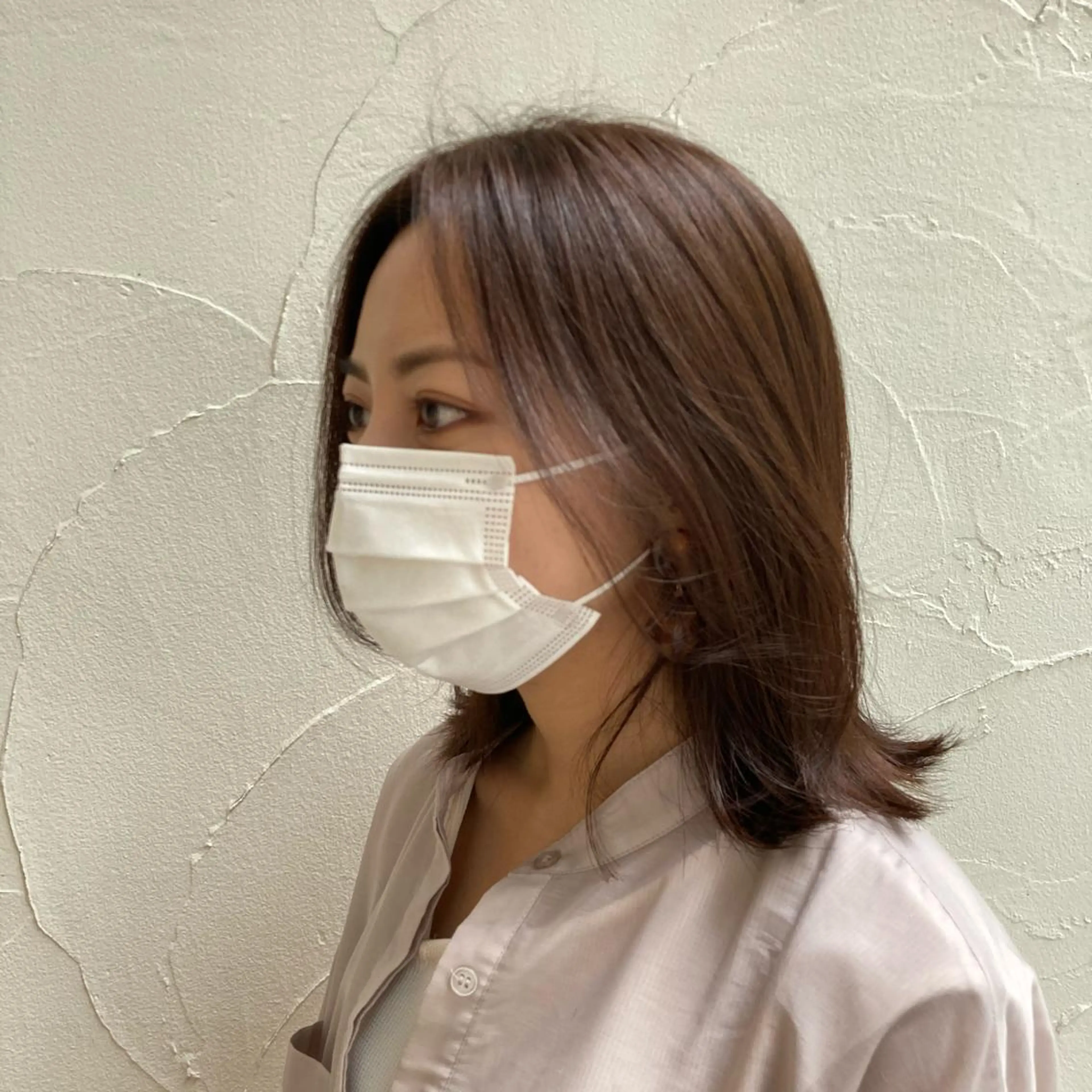 ミディアム 顔周りカット レイヤーカット パーマ/名古屋パーマ / コデラ ナナホのヘアスタイル