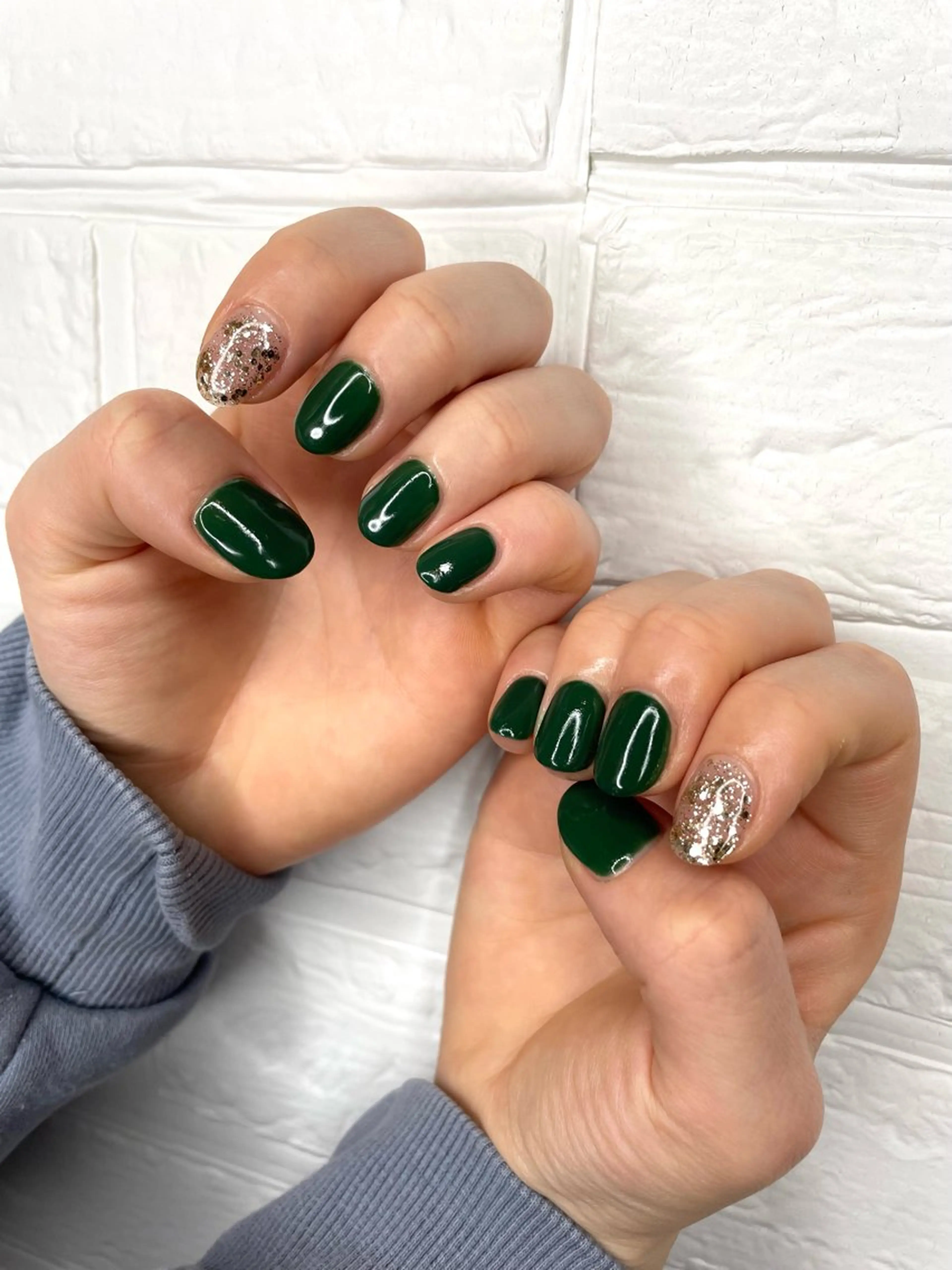 ネイル ゴールド グリーン ラメ(グリッター) laviebelle norikoのネイルデザイン