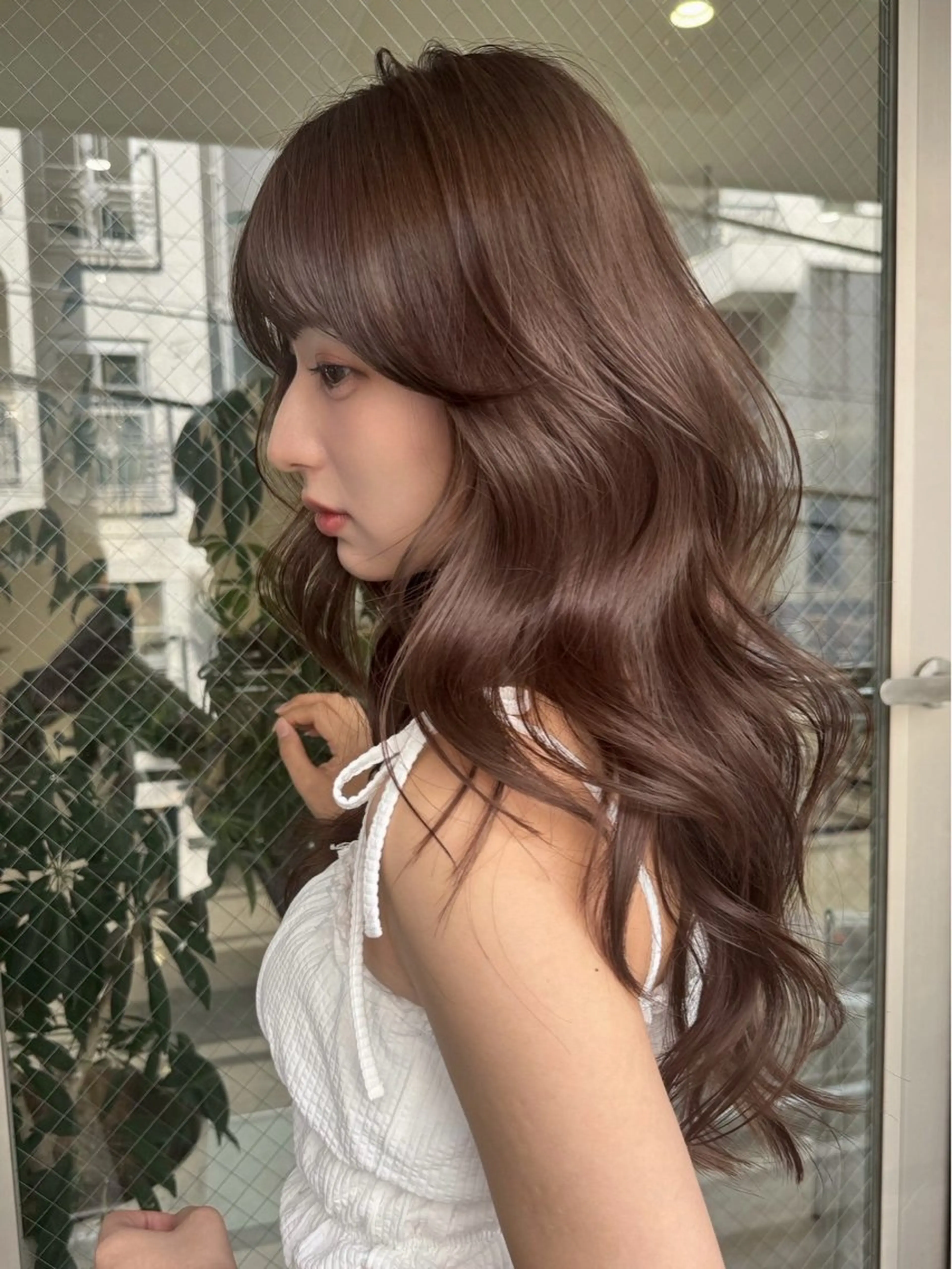 ロング カラー 顔周りカット レイヤーカット ロング 小顔カット カット ヘアカラー トリートメント 表参道/レイヤー/ 髪質改善/ryoのヘアスタイル