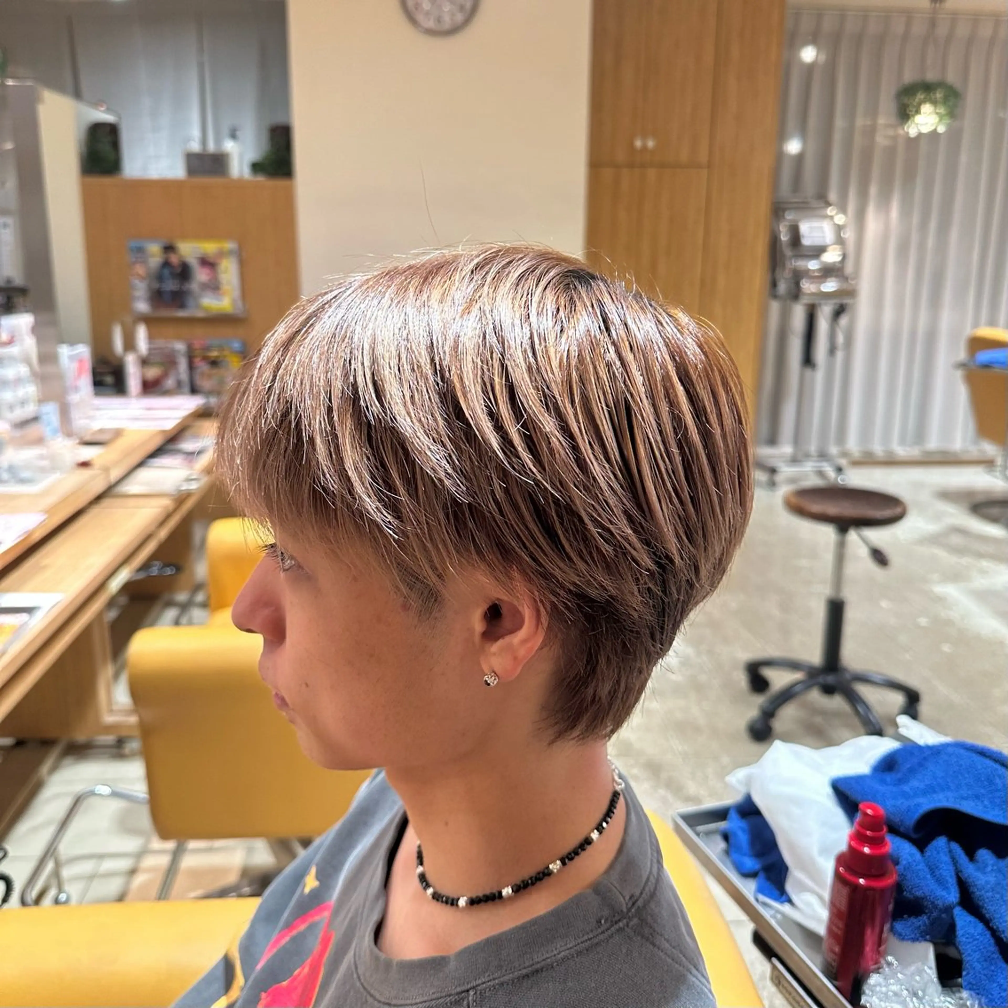 ショート メンズ センターパート カット 田中 汰知のヘアスタイル