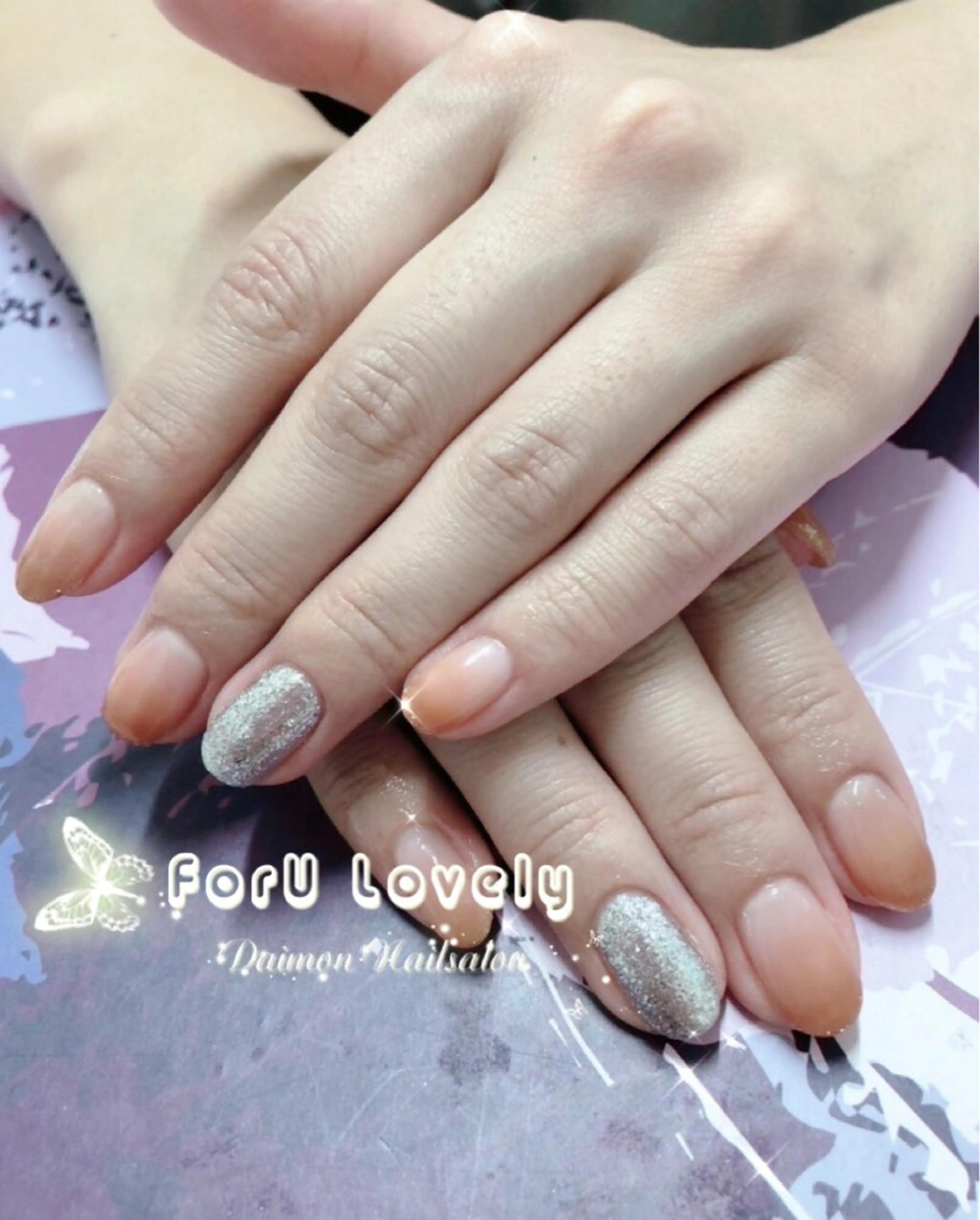 ネイル フレンチネイル ガラスフレンチ グラデーション ハート 韓国ネイル ハンドネイル ハンドケア 大門浜松町 ネイルのネイルデザイン