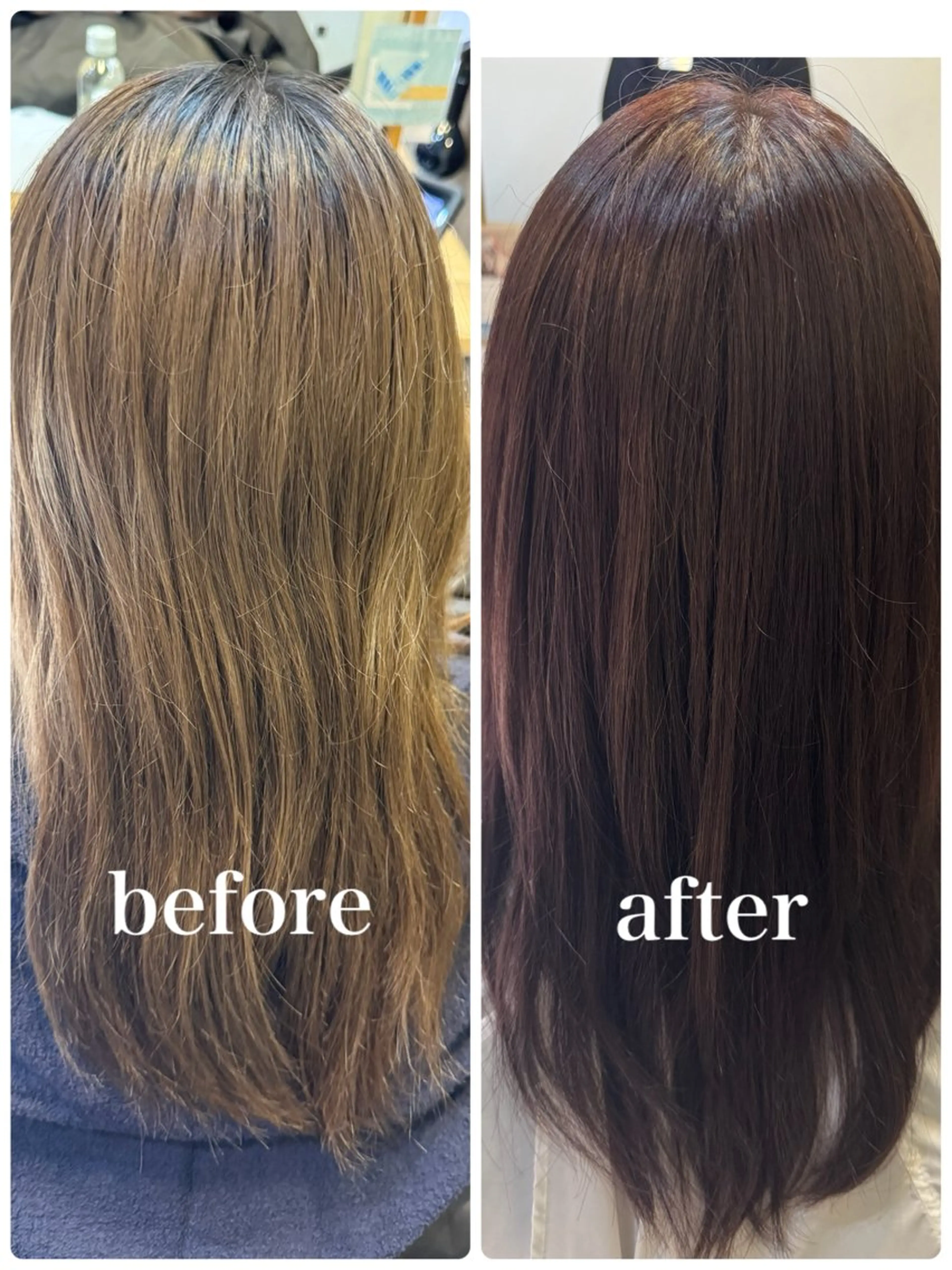 セミロング ピンクブラウン ヘアカラー 中嶋 瞳のヘアスタイル