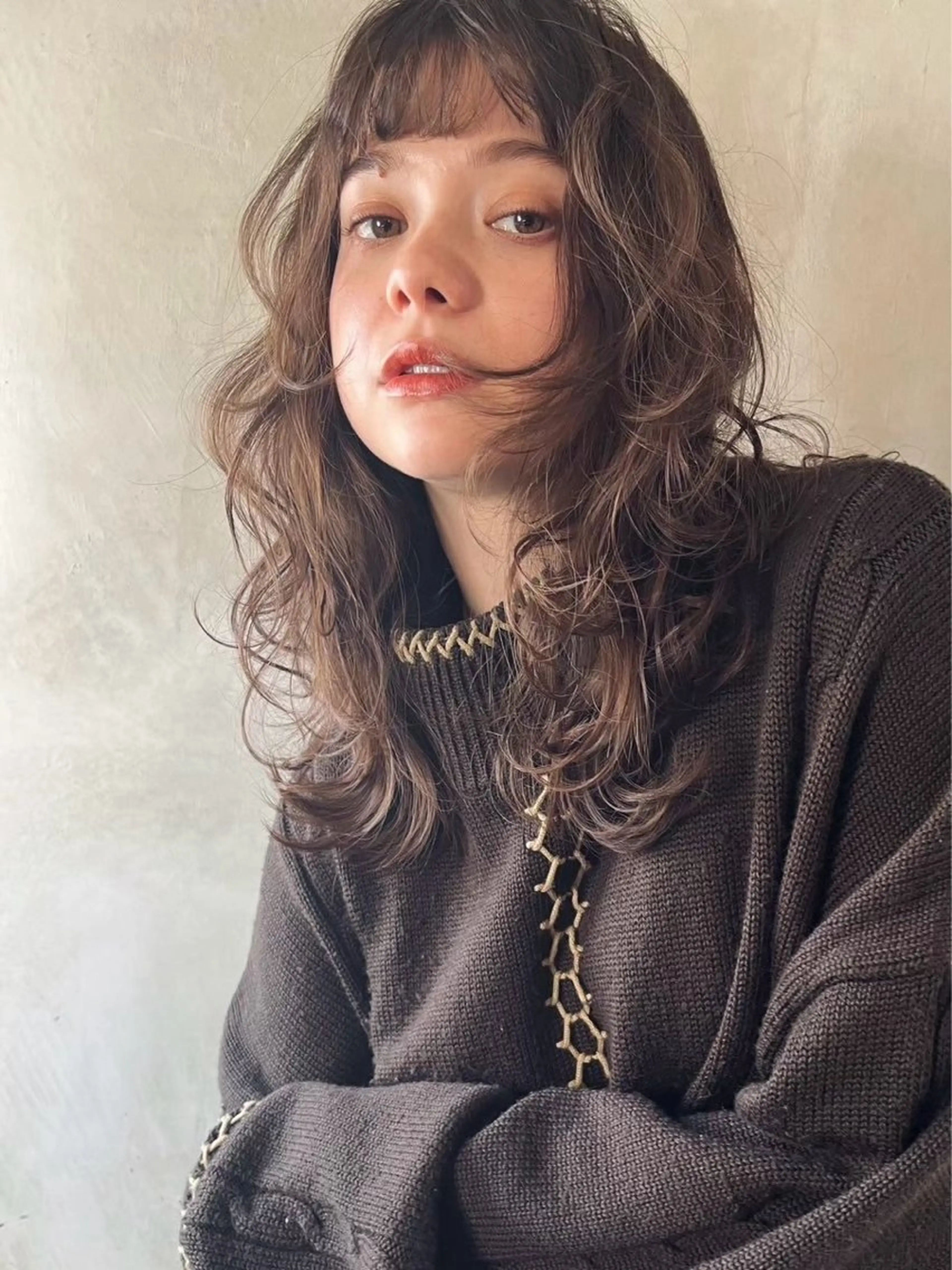 セミロング 🍁ロングパーマ.ニ ュアンス🍁陸来のヘアスタイル