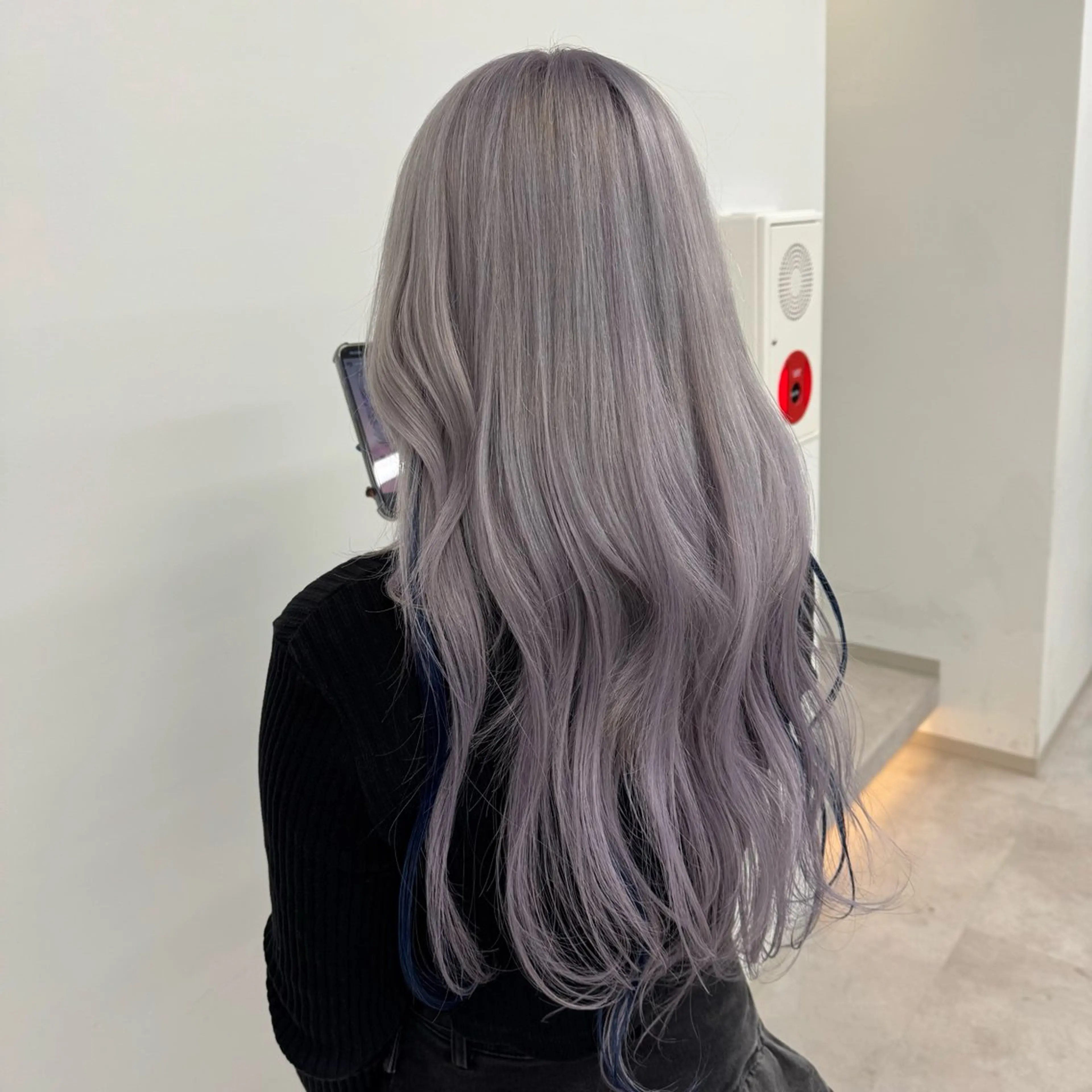 ロング カラー ブリーチ ブルーカラー ラベンダーカラー エクステ ヘアカラー エクステ エクステ/ハイトーン /透明感/KENTAのヘアスタイル