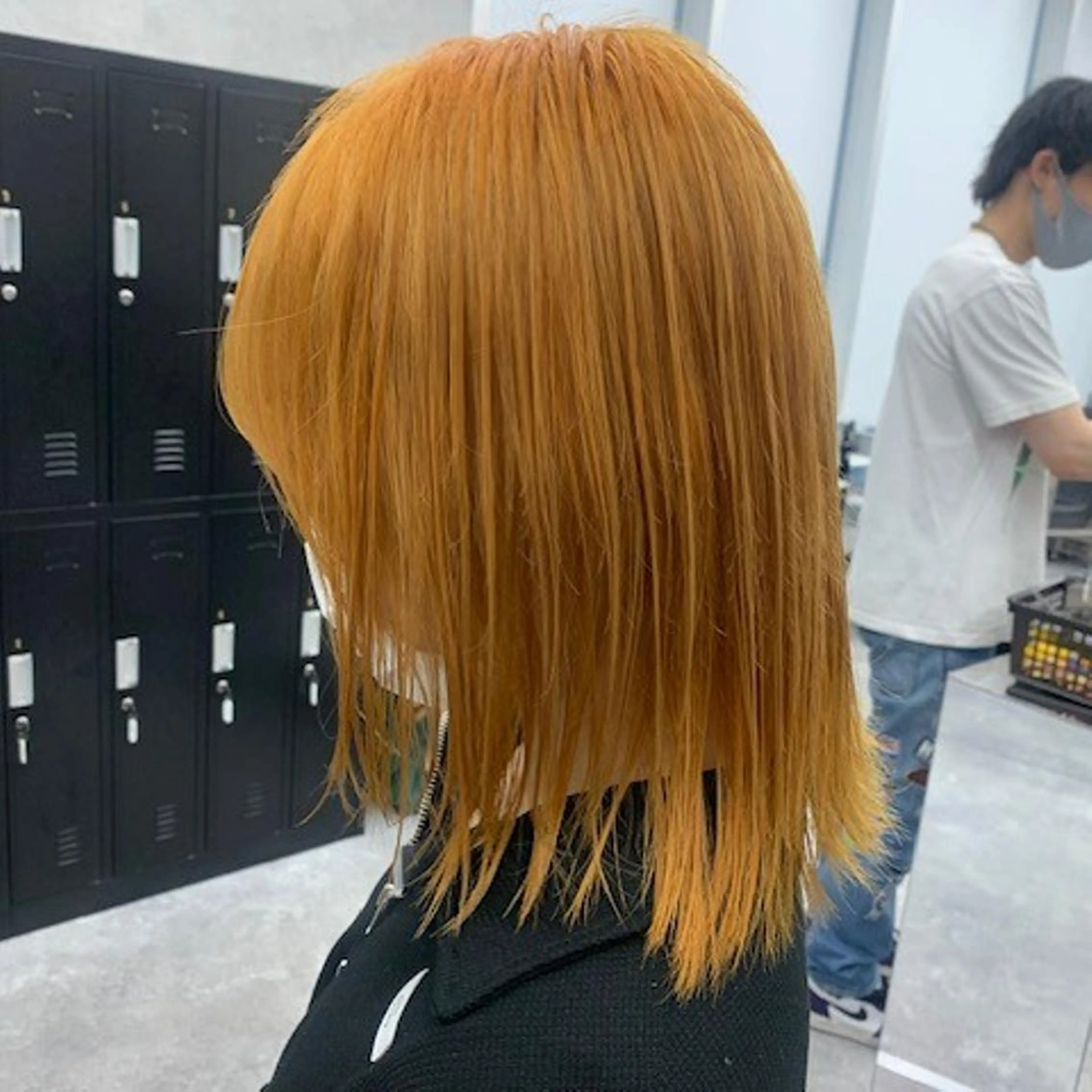 ミディアム ショートボブ ボブ ハイライト 髪質改善 縮毛矯正 ヘアカラー ヘアセット ミルクティーベージュ 近鉄奈良駅　向田のヘアスタイル