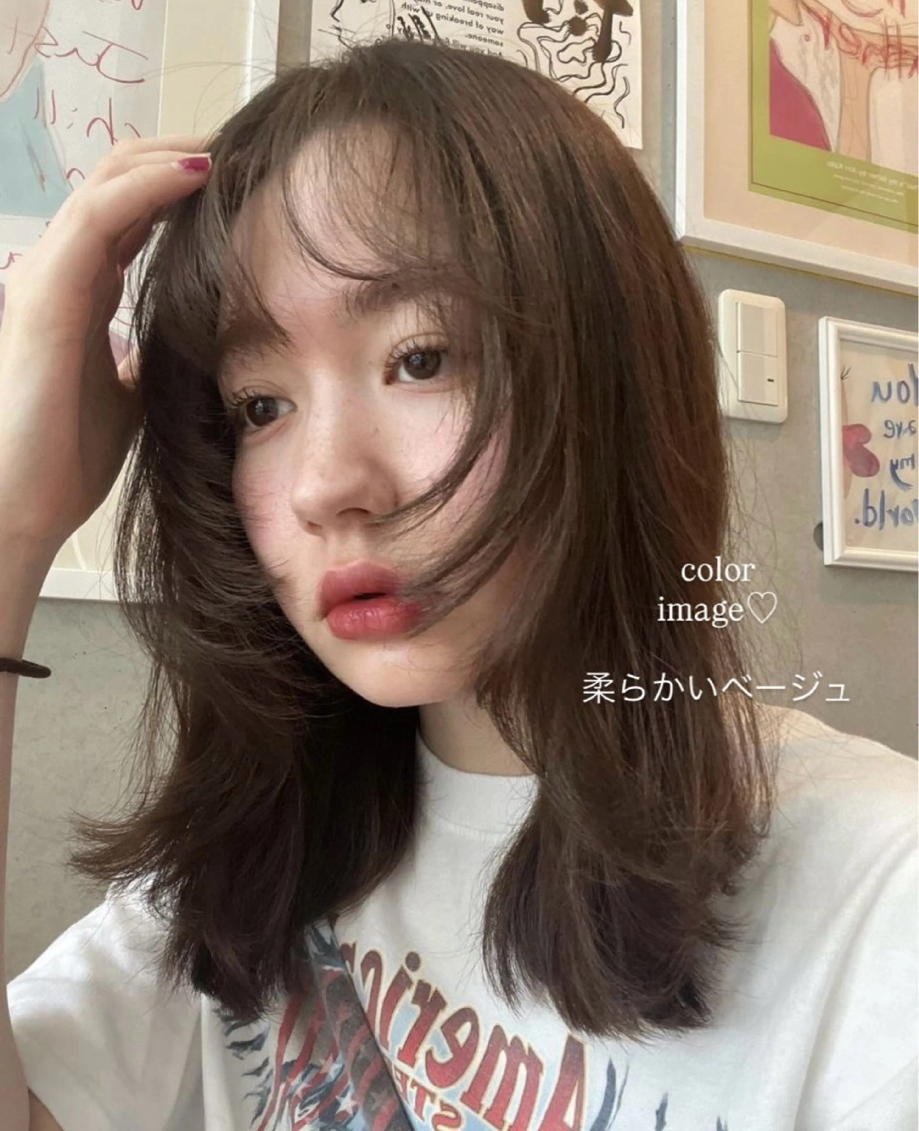 ミディアム ヘアカラー トリートメント ヘッドスパ aoi / 透明感カラーのヘアスタイル