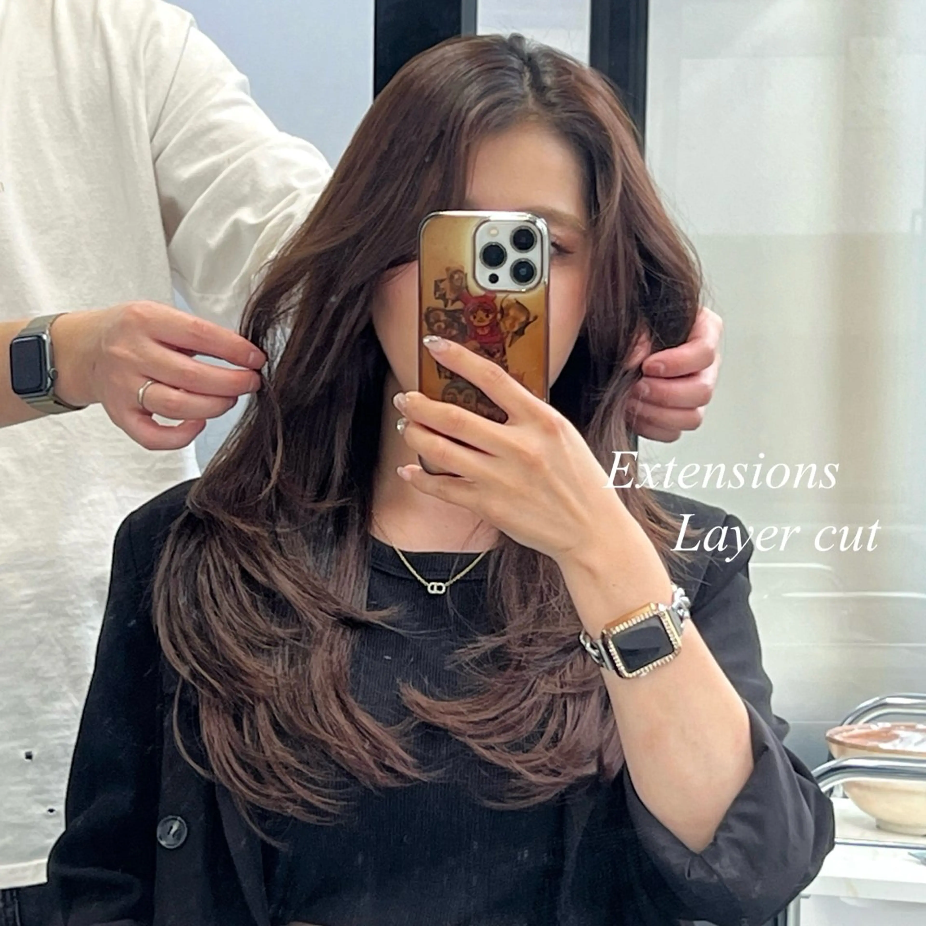 ロング シールエクステ エクステ エクステ シールエクステ特化 ハイトーン、NANAのヘアスタイル