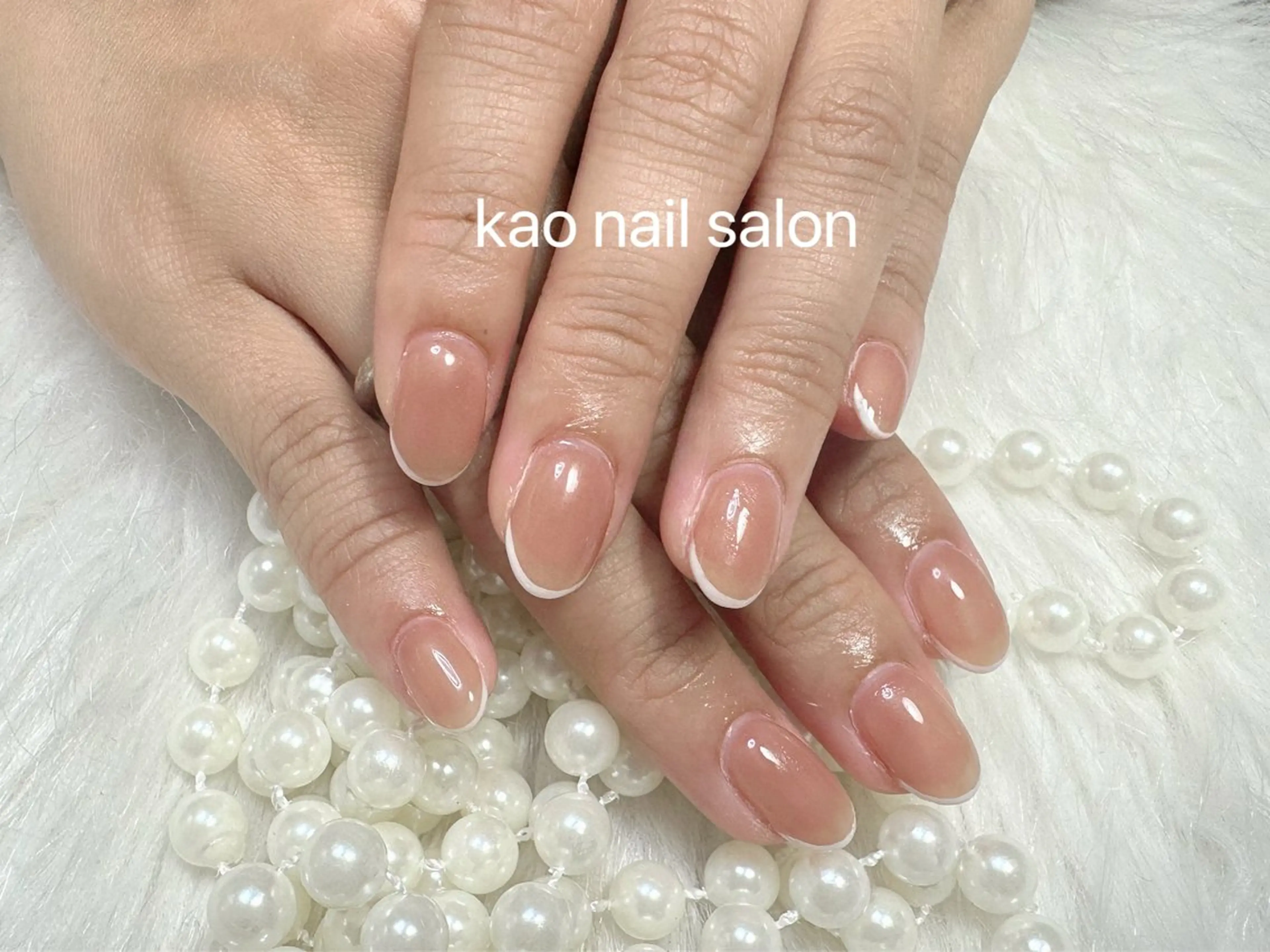ネイル チークネイル 長さ出し フレンチネイル ジェルネイル ガラスフレンチ ハンドネイル kao nail マグネット/長さだしのネイルデザイン