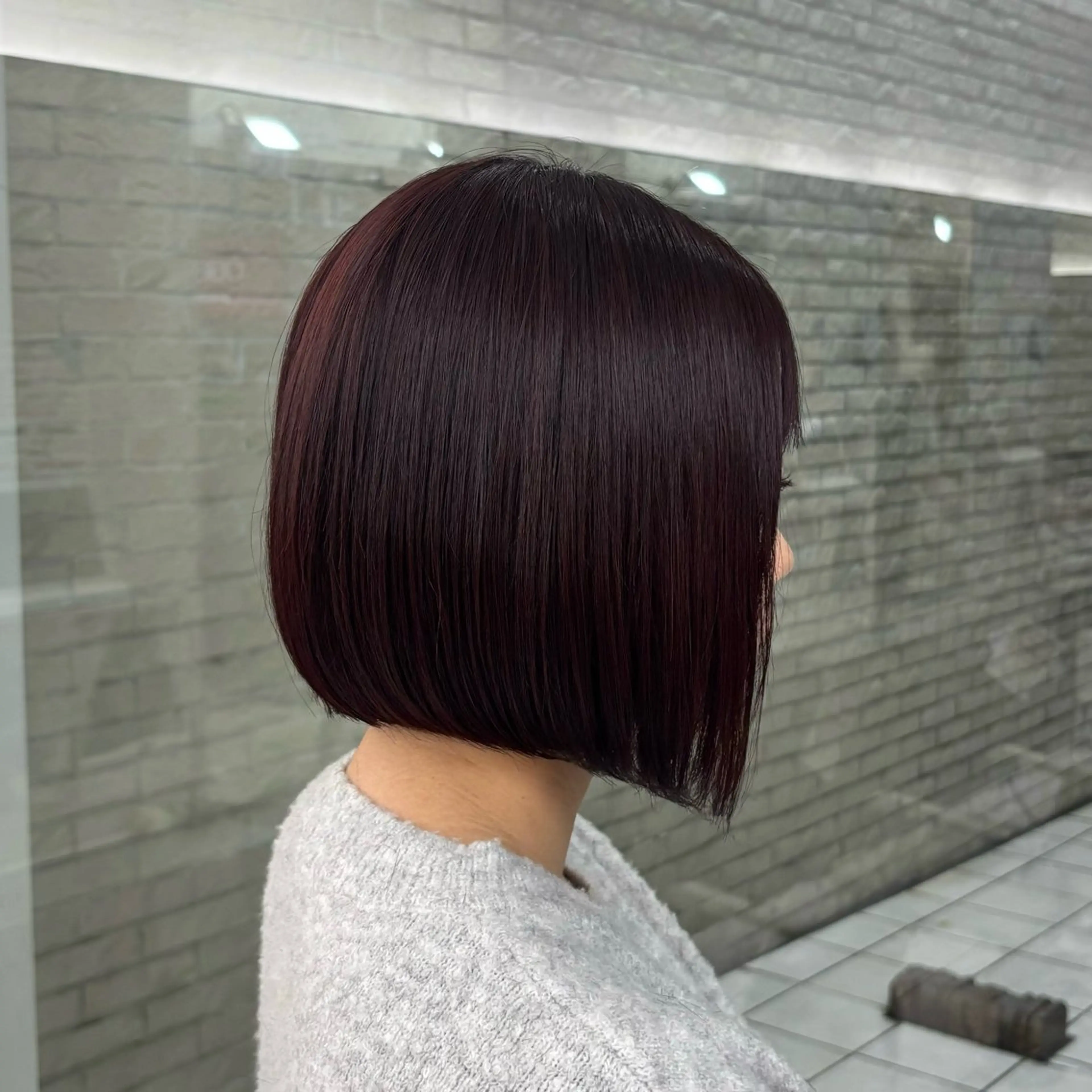 ミディアム ピンクブラウン ボブ カット ダブルカラー/艶髪 🪽minoriのヘアスタイル