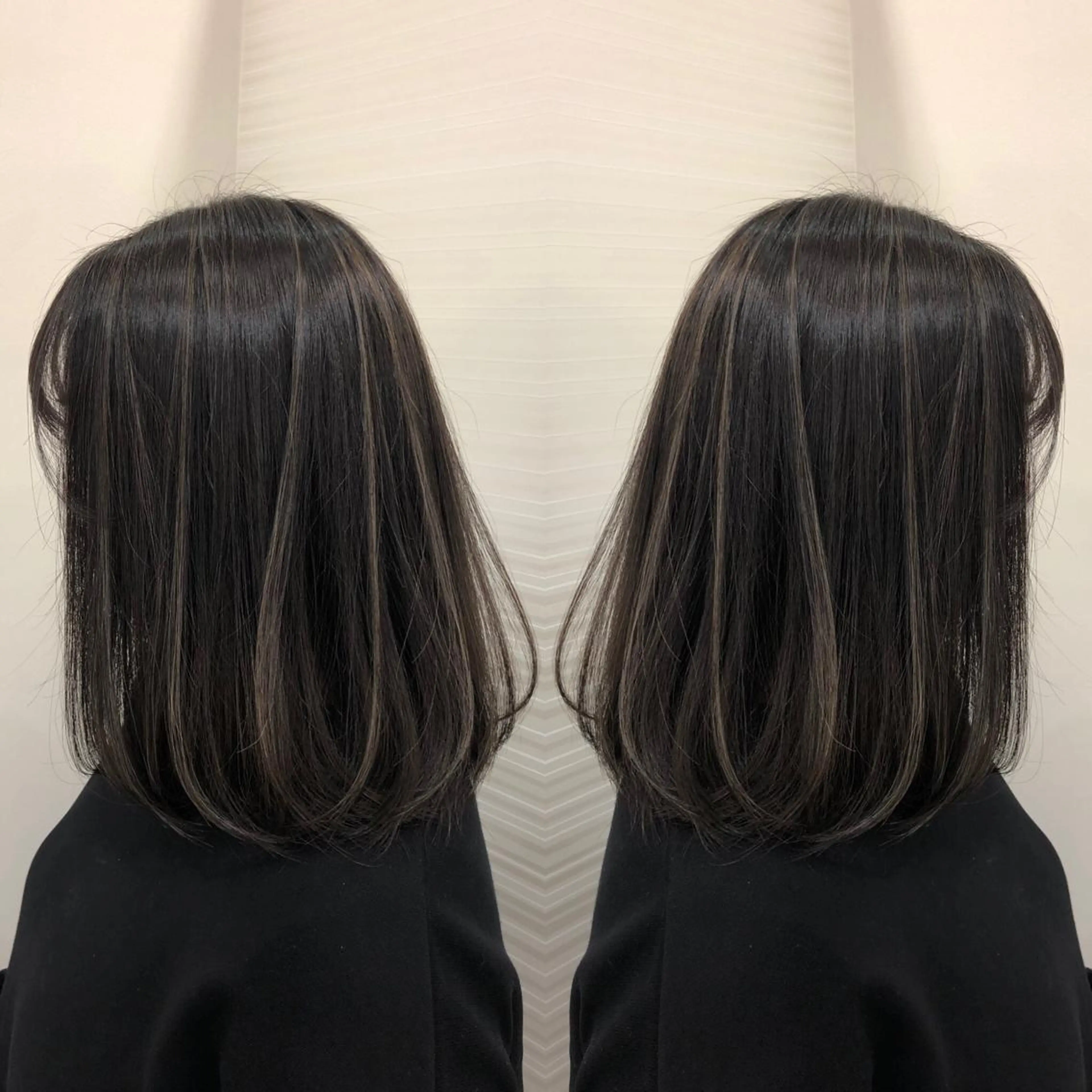 ミディアム カラー ハイライトカラー ハイライト 得能 雅人のヘアスタイル