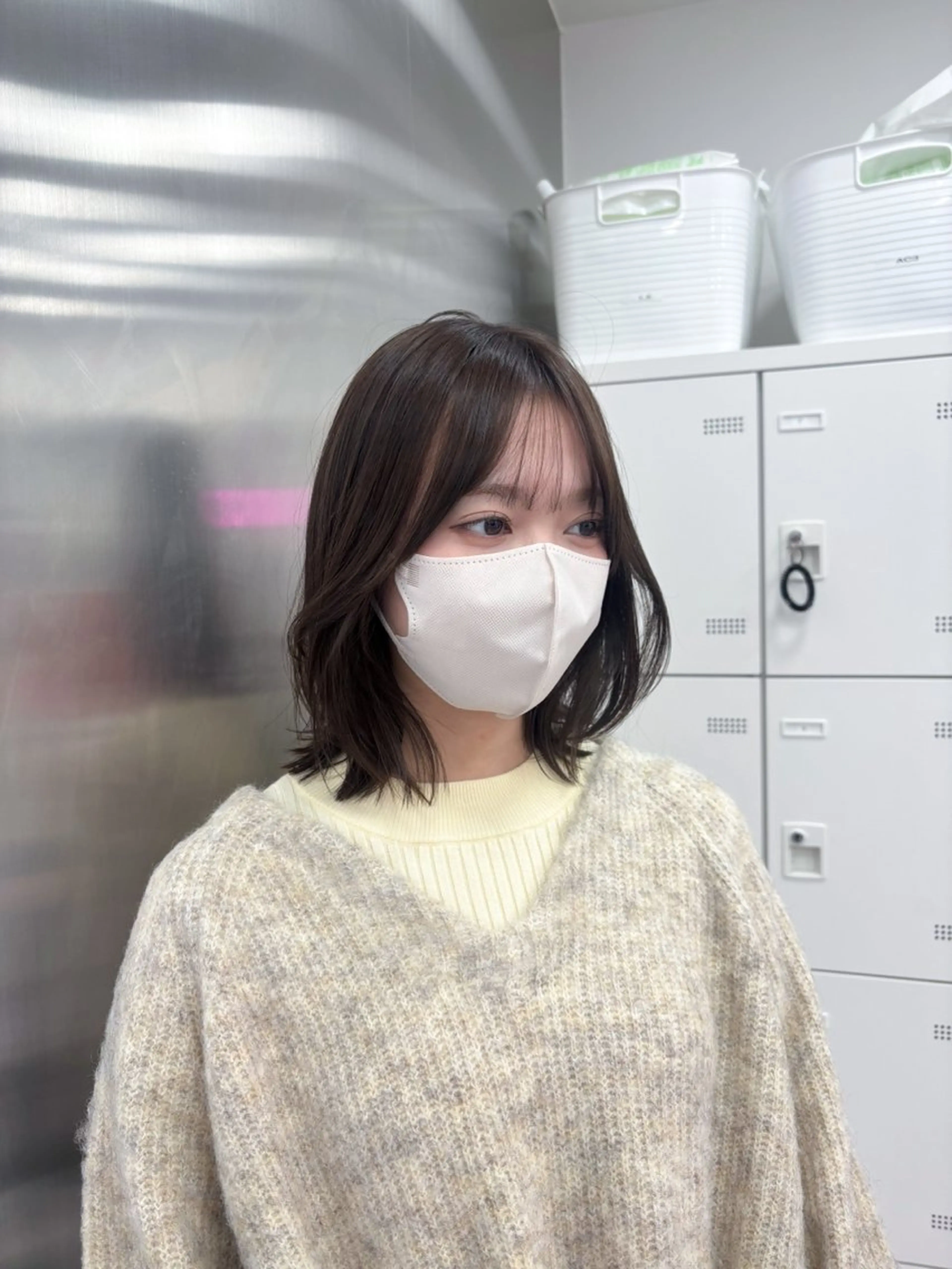 ミディアム カラー カット ヘアカラー トリートメント ヘッドスパ ヘアセット 表参道ハッシュカット レイヤー/リノンのヘアスタイル