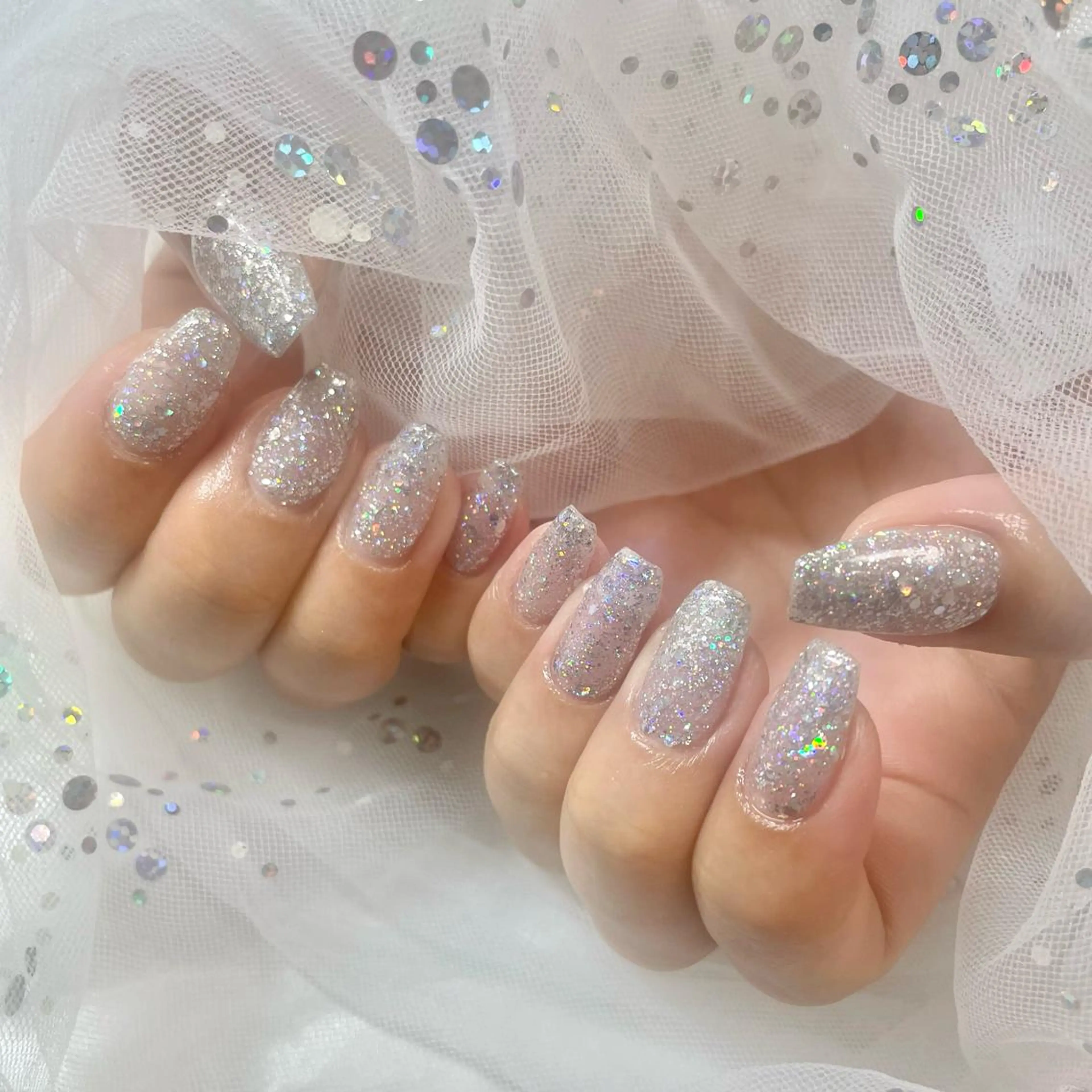 ネイル キラキラネイル ワンカラーネイル ハンドネイル 🎀AYAKO 🎀中韓ネイルのネイルデザイン