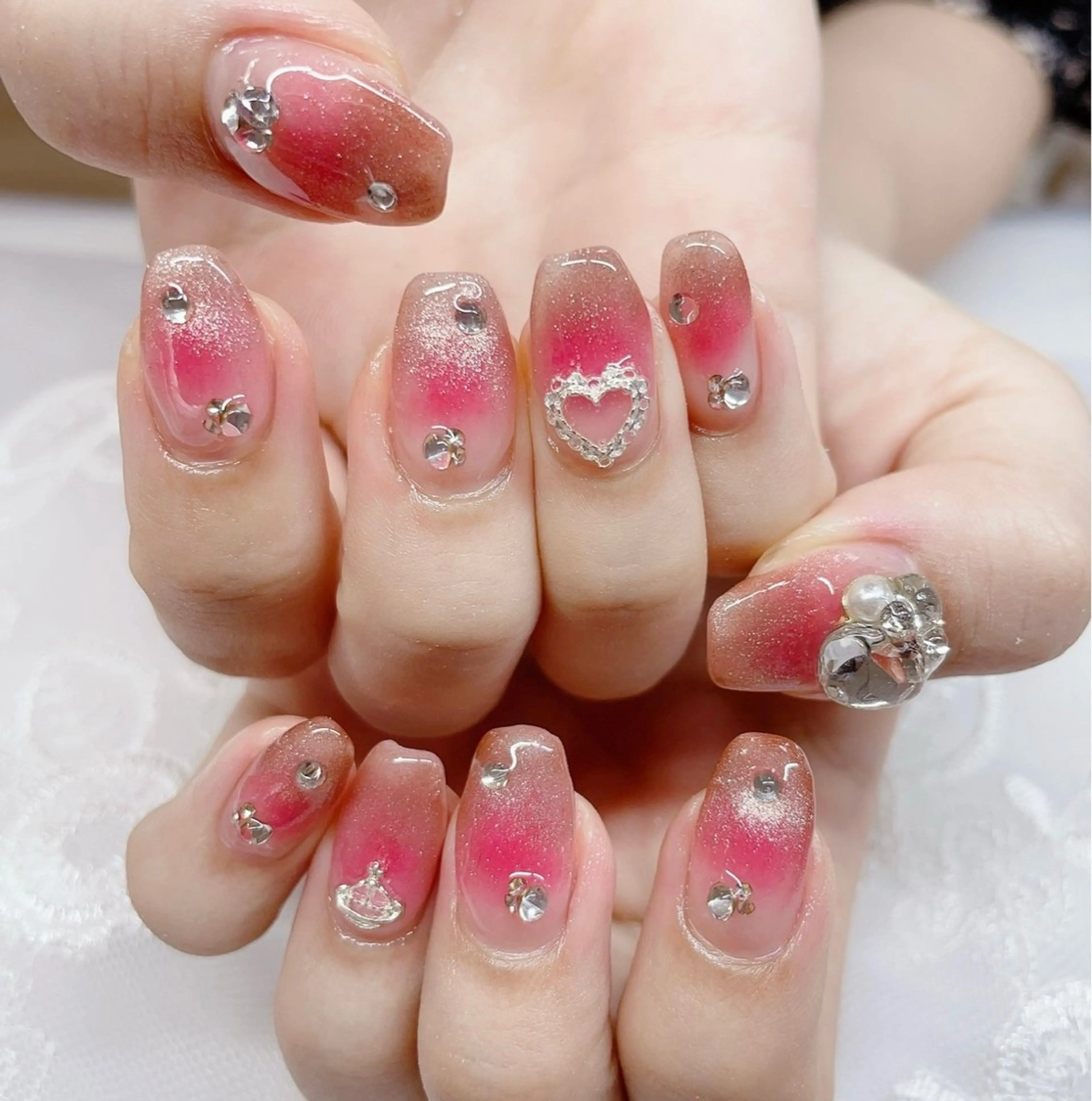 ネイル アートネイル オーロラネイル チークネイル 長さ出し フラッシュネイル misun_nail所属・misun_ nailのネイルデザイン