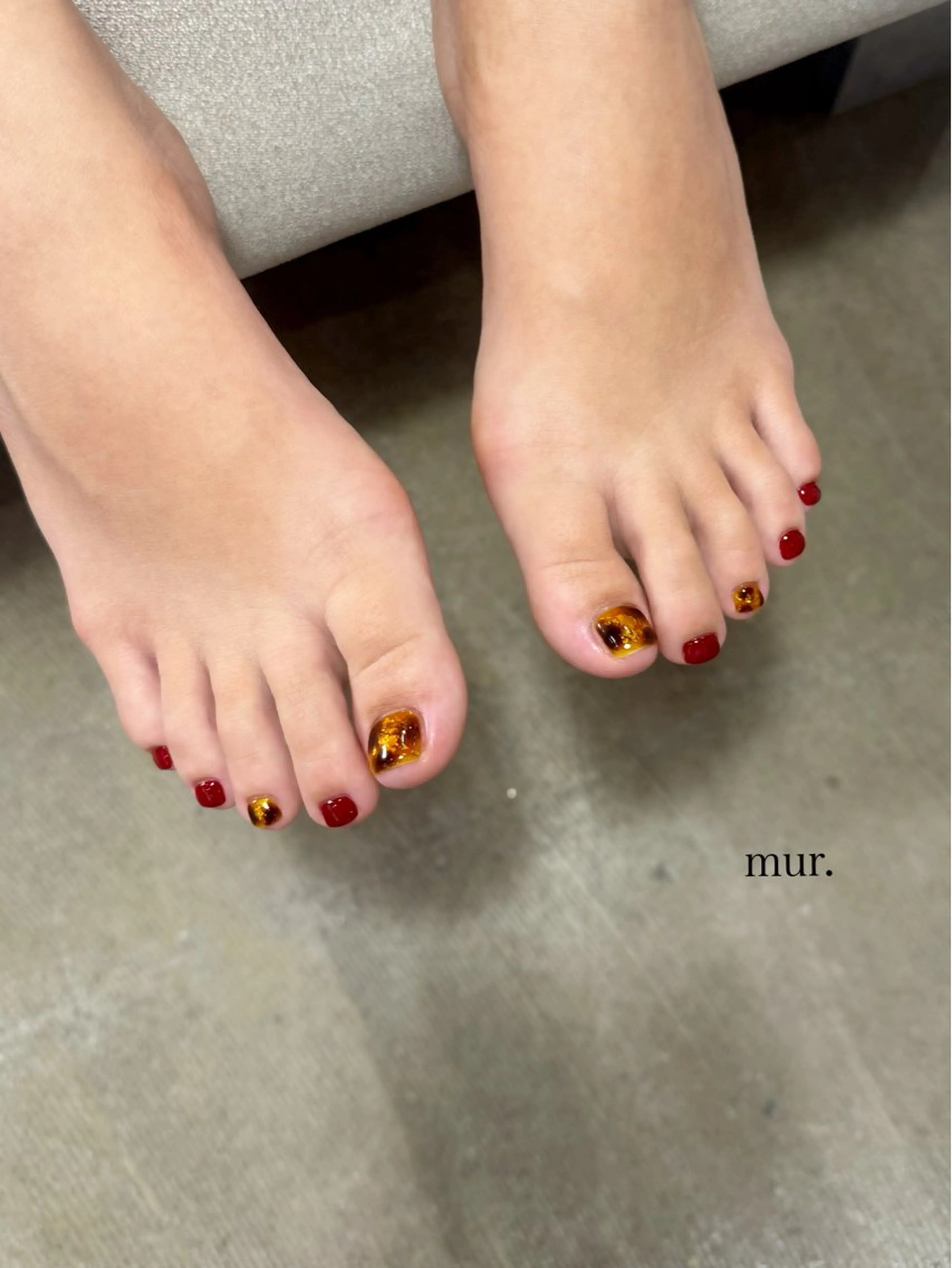 ネイル アートネイル べっ甲ネイル フットネイル フットネイル nail salon　mur.所属・mur. harukaのネイルデザイン