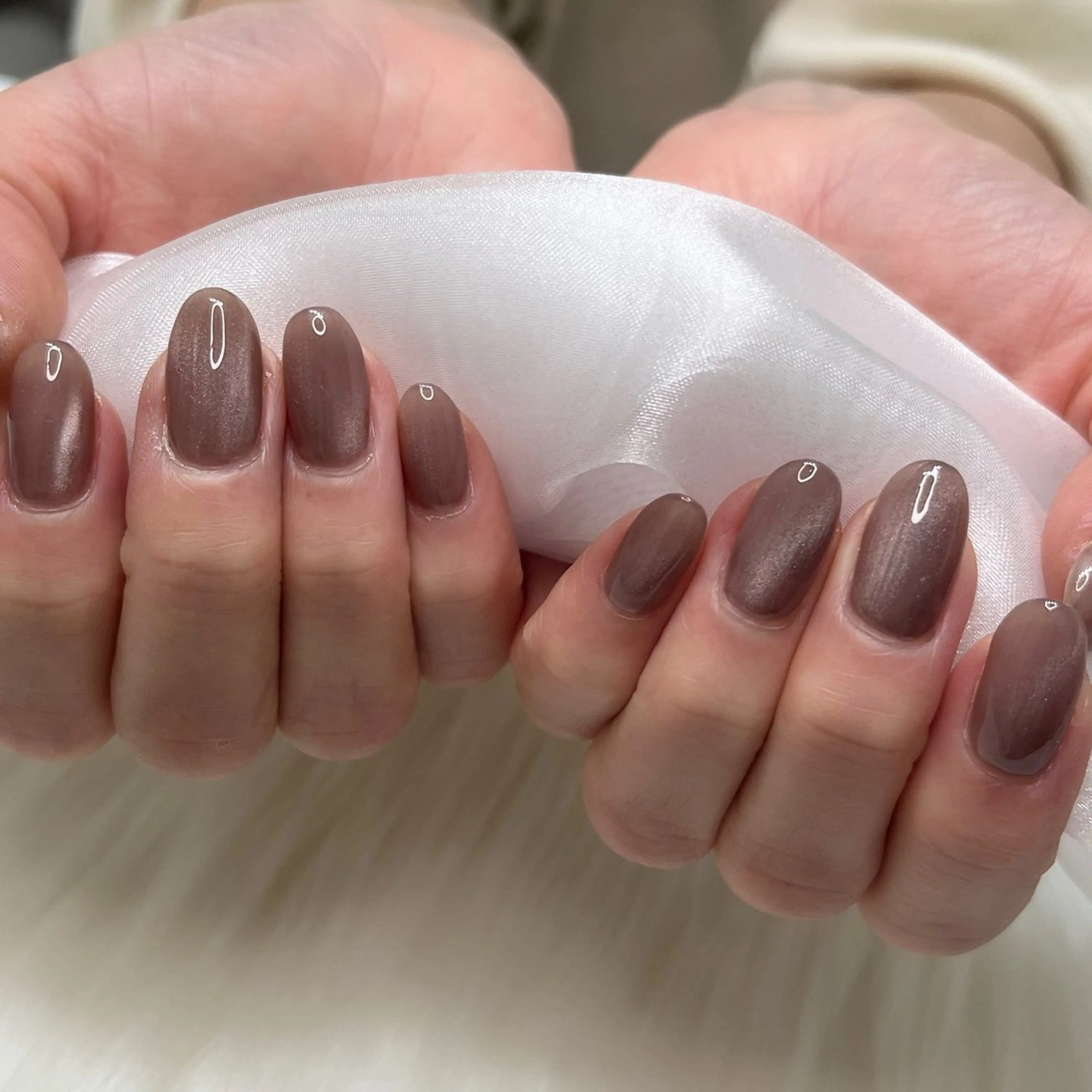 ネイル ブラウン マグネットネイル ピンク Risa ︎✦︎︎︎.。のネイルデザイン