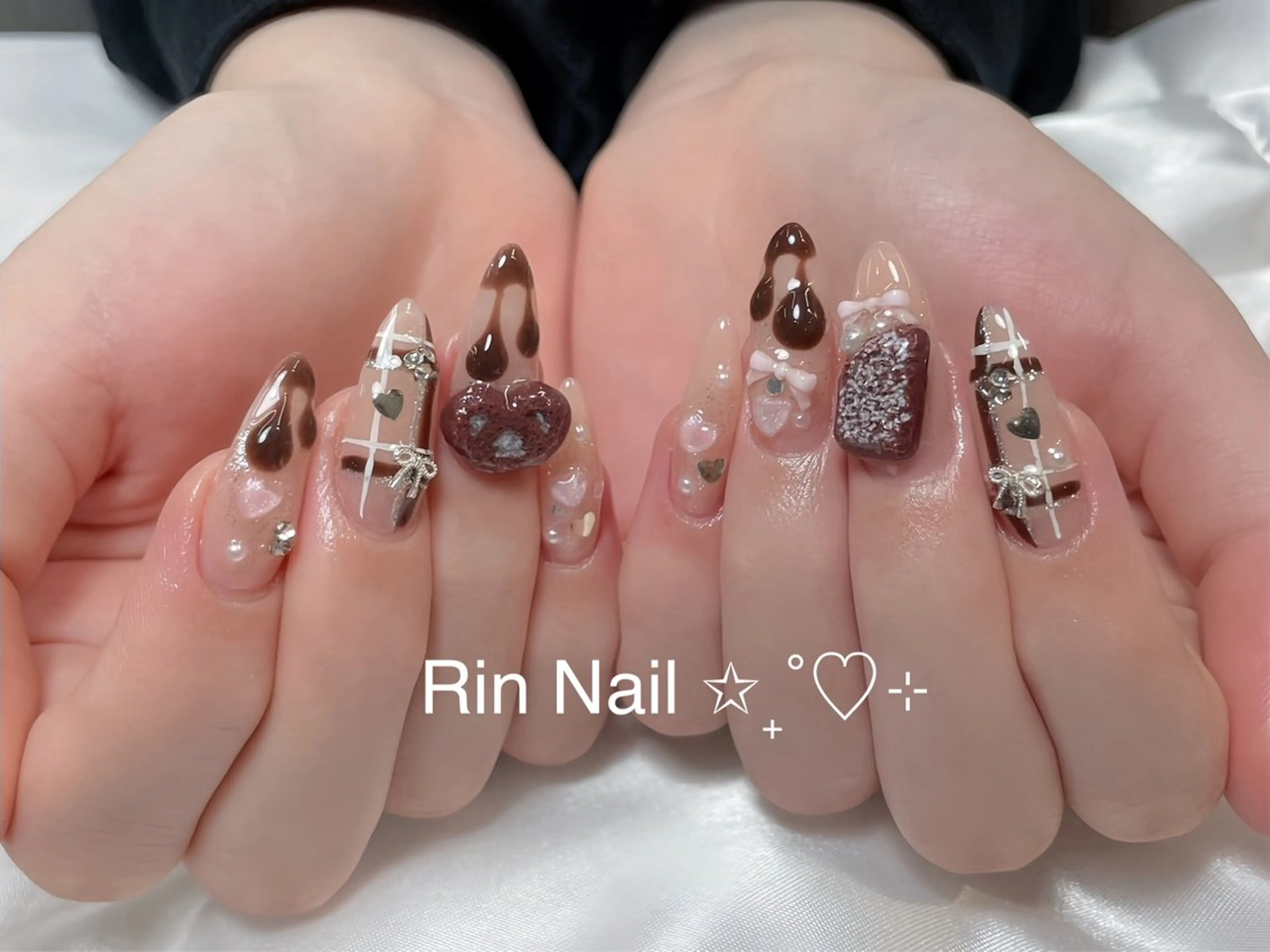 ネイル アートネイル ロングネイル ニュアンスネイル スカルプネイル ネイルチップ ハンドネイル Rin Nail 新大久保店のネイルデザイン