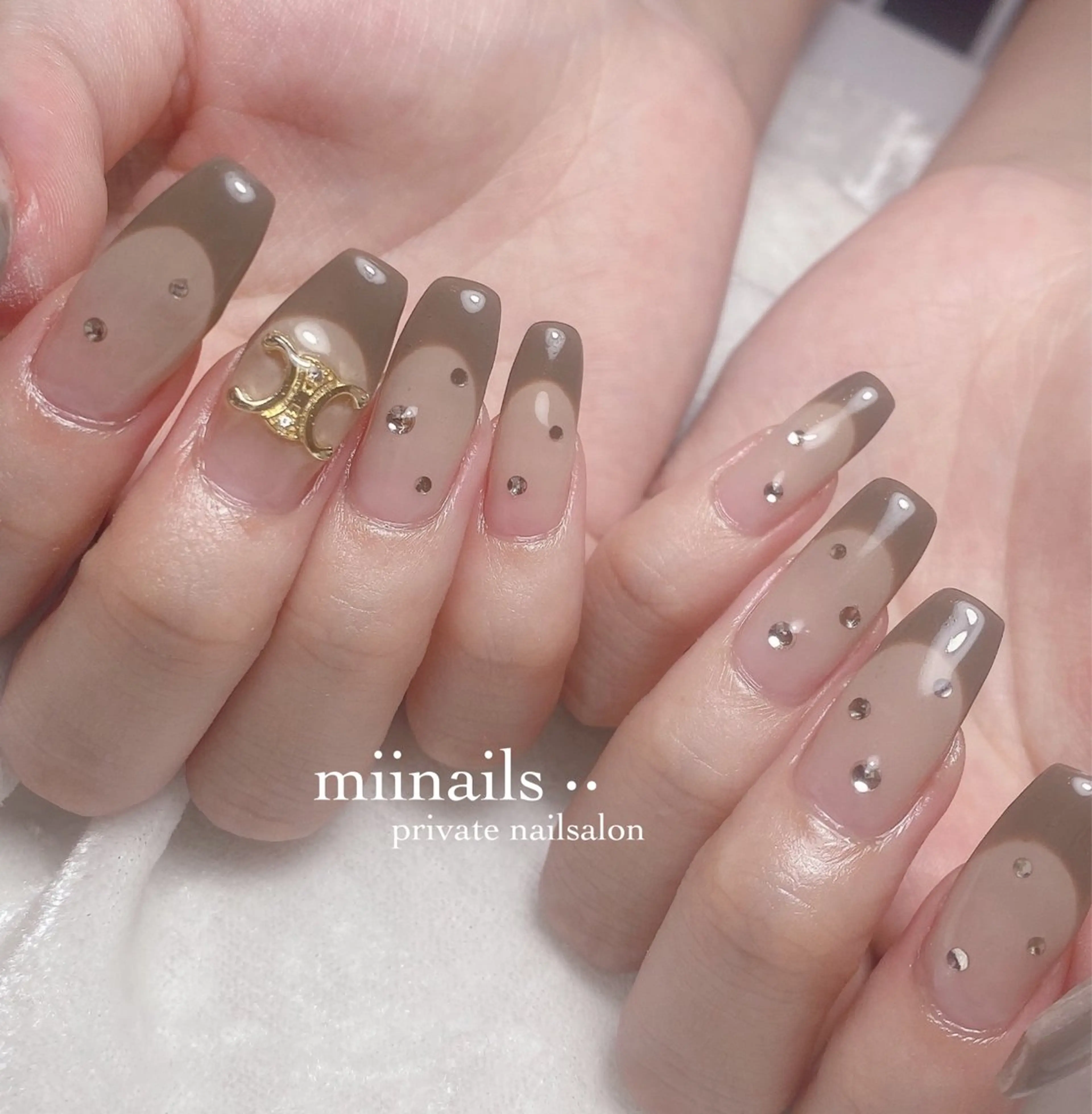 ネイル フレンチネイル 韓国ネイル ワンホンネイル ハンドネイル nailsalon miinailsのネイルデザイン