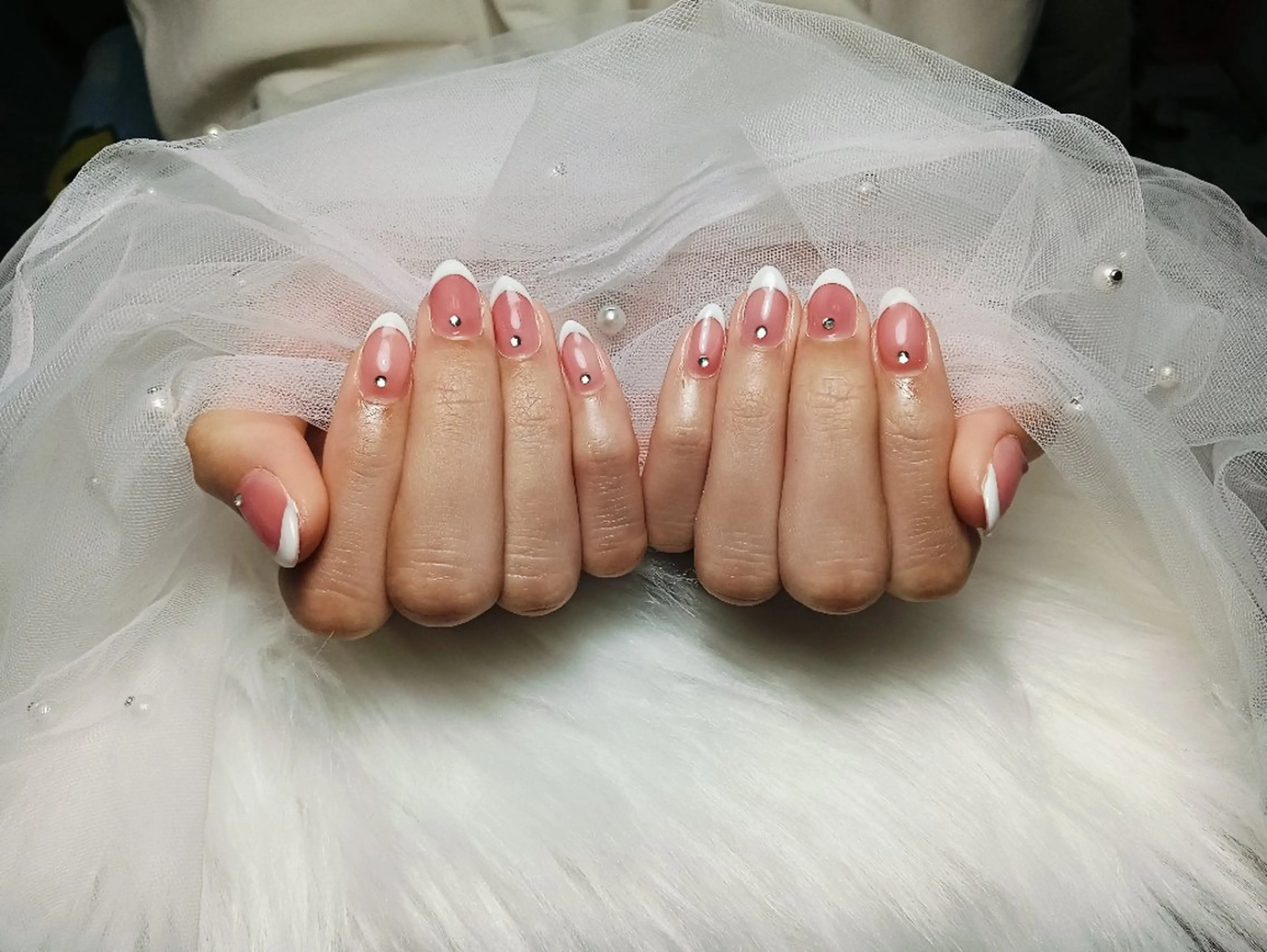 🎀フレンチネイル💗ガラスフレンチネイルの写真