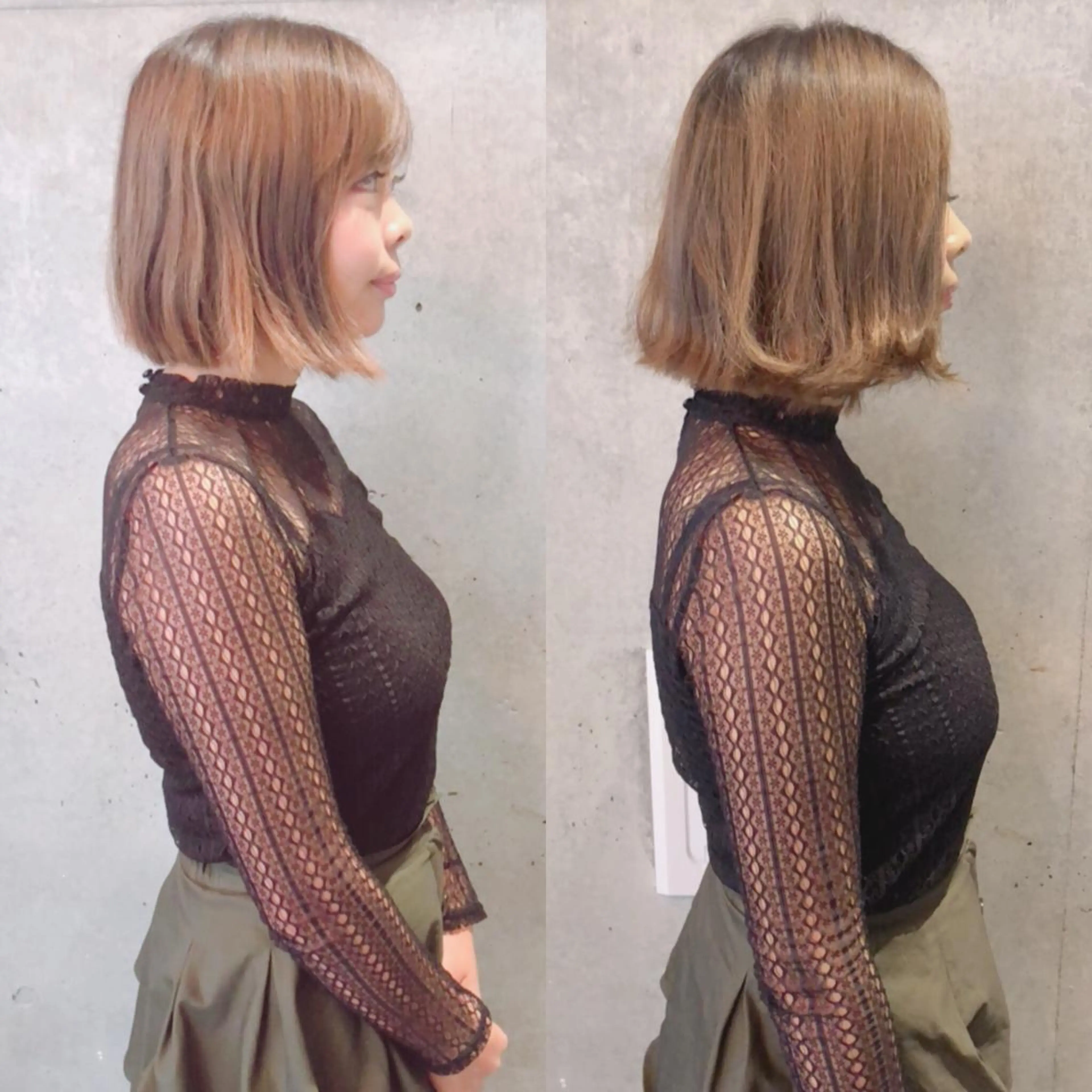 ミディアム カラー ヘアアレンジ キッズ ネイル マツエク・マツパ シールエクステ ベージュカラー ブルーカラー ブルージュ 透明感カラー ACHFILO モデル募集のヘアスタイル