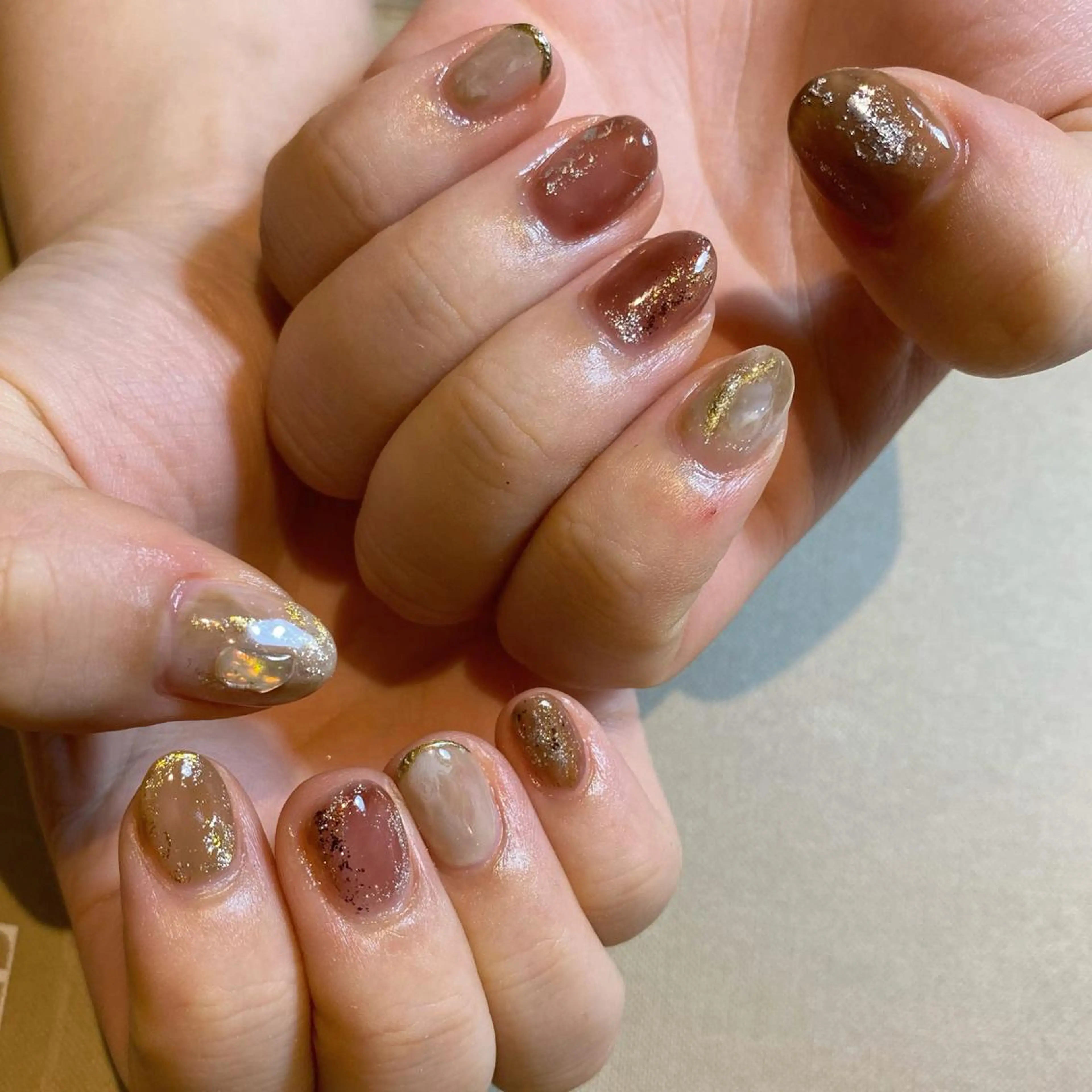 ネイル ブラウン ハンドネイル nable.所属・栗林 実莉のネイルデザイン