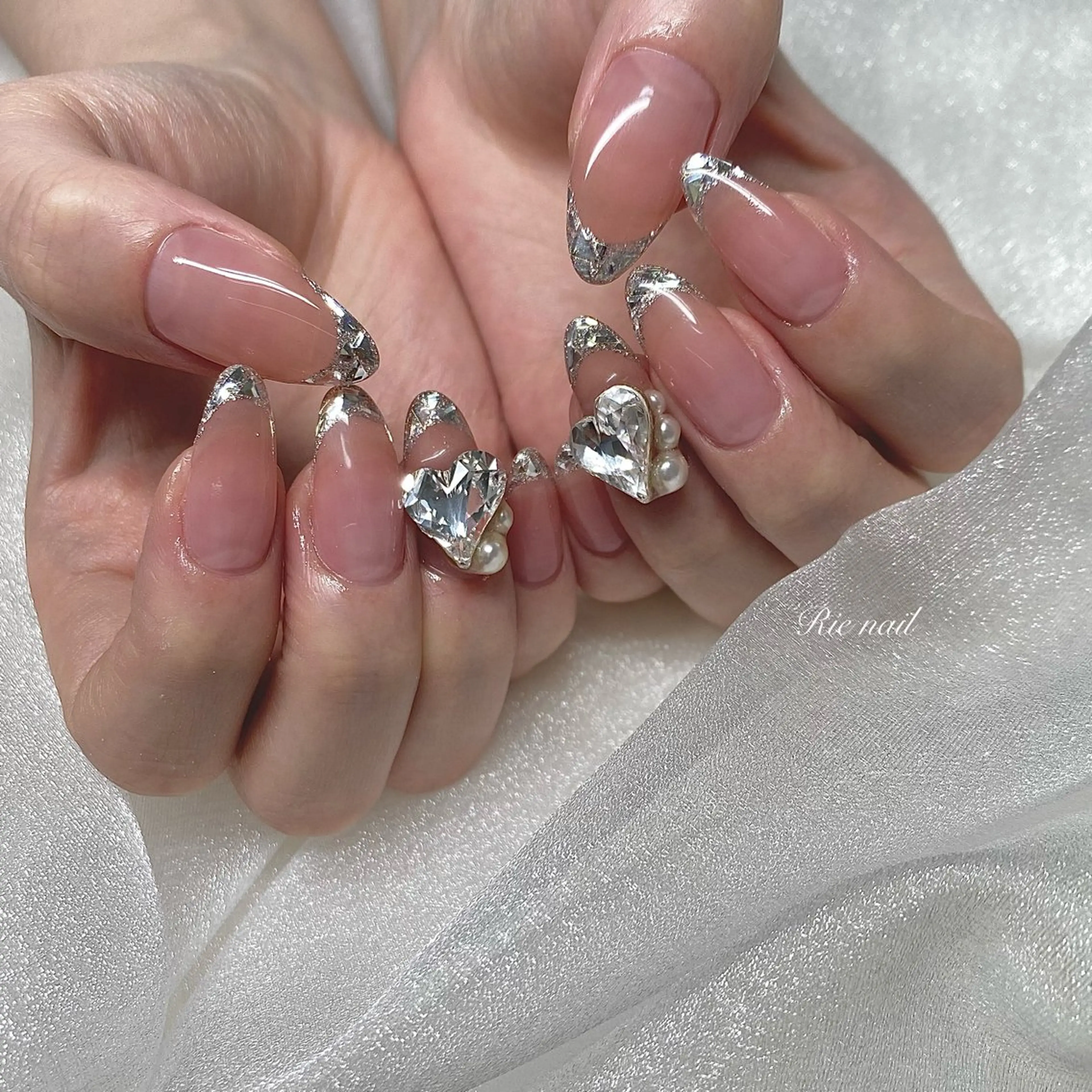 ネイル フレンチネイル ガラスフレンチ ハンドネイル claire_ rie.のネイルデザイン