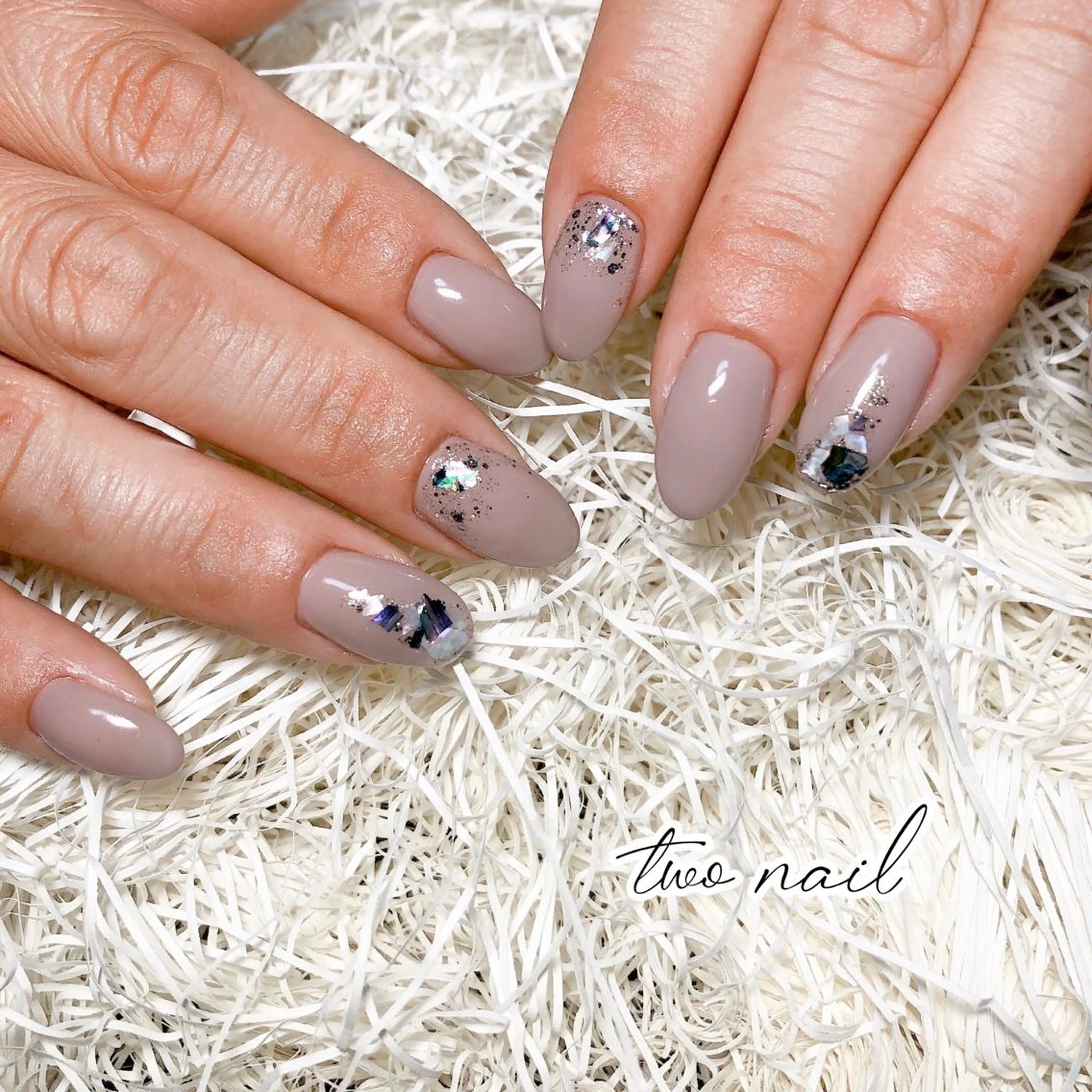 ネイル アートネイル フットネイル ハート ニュアンスネイル ホワイト two nailのネイルデザイン