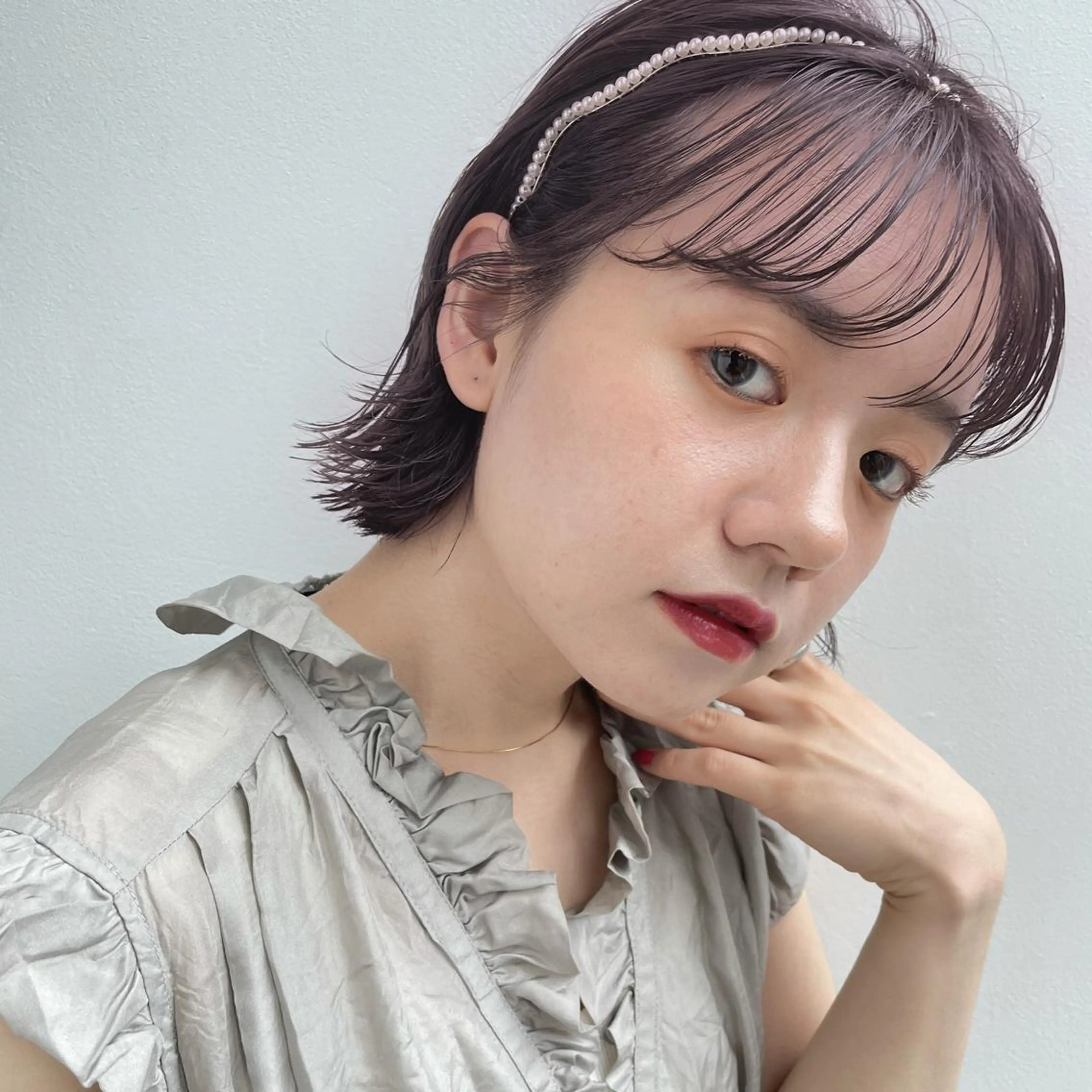 ミディアム カラー ヘアアレンジ 透明感カラー グレージュ ラベンダーカラー ラベンダーグレージュ ラベンダーグレー 【柔らか透明感✨/ 似合せ前髪】大石葉月のヘアスタイル